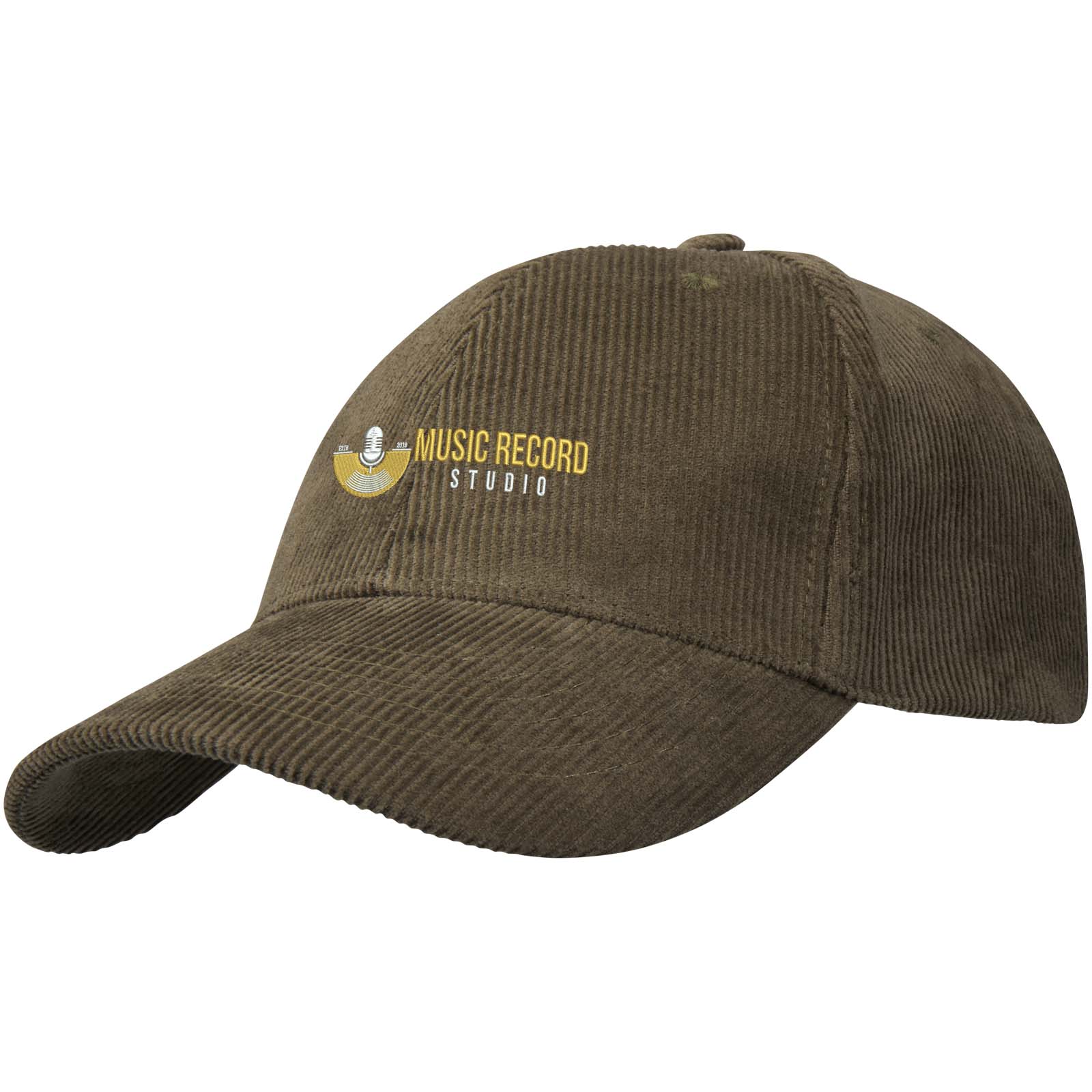Elevate Casquette 6 panneaux de 280 g/m² Hutton en velours côtelé recyclé