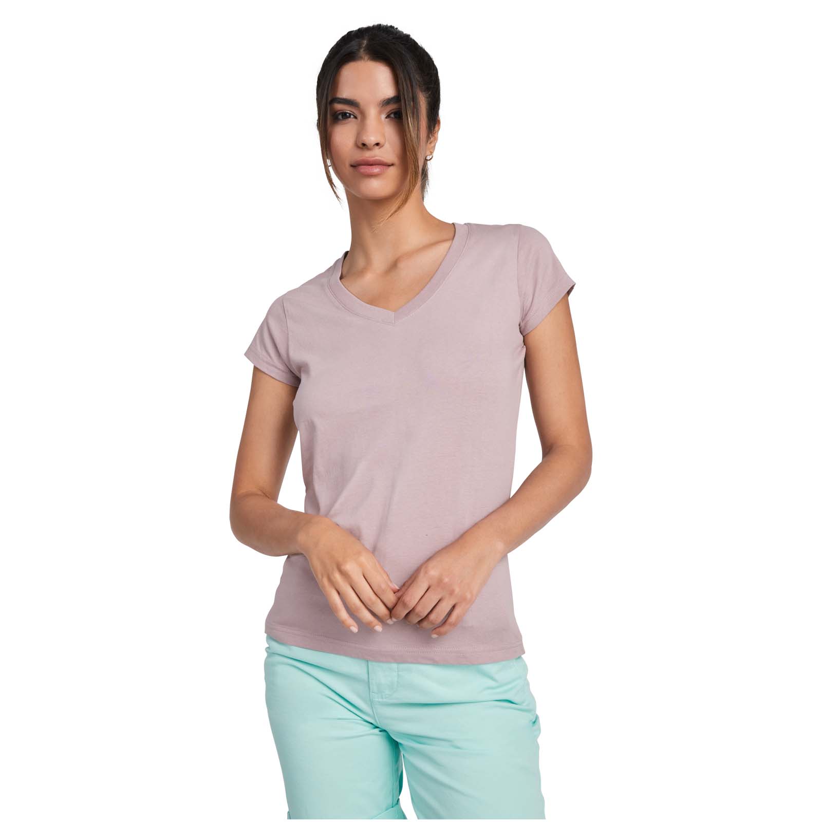 Roly T-shirt de 155 g/m² Victoria à col en V et manches courtes pour femme