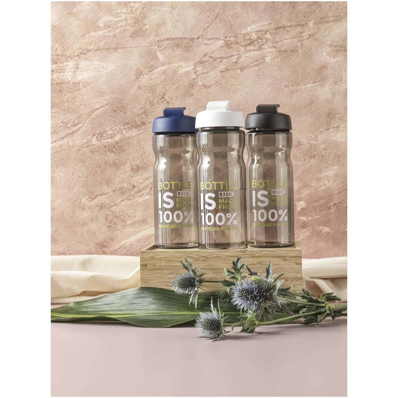 Bouteille de sport H2O Active® Eco POP Base 650ml avec couvercle à bascule