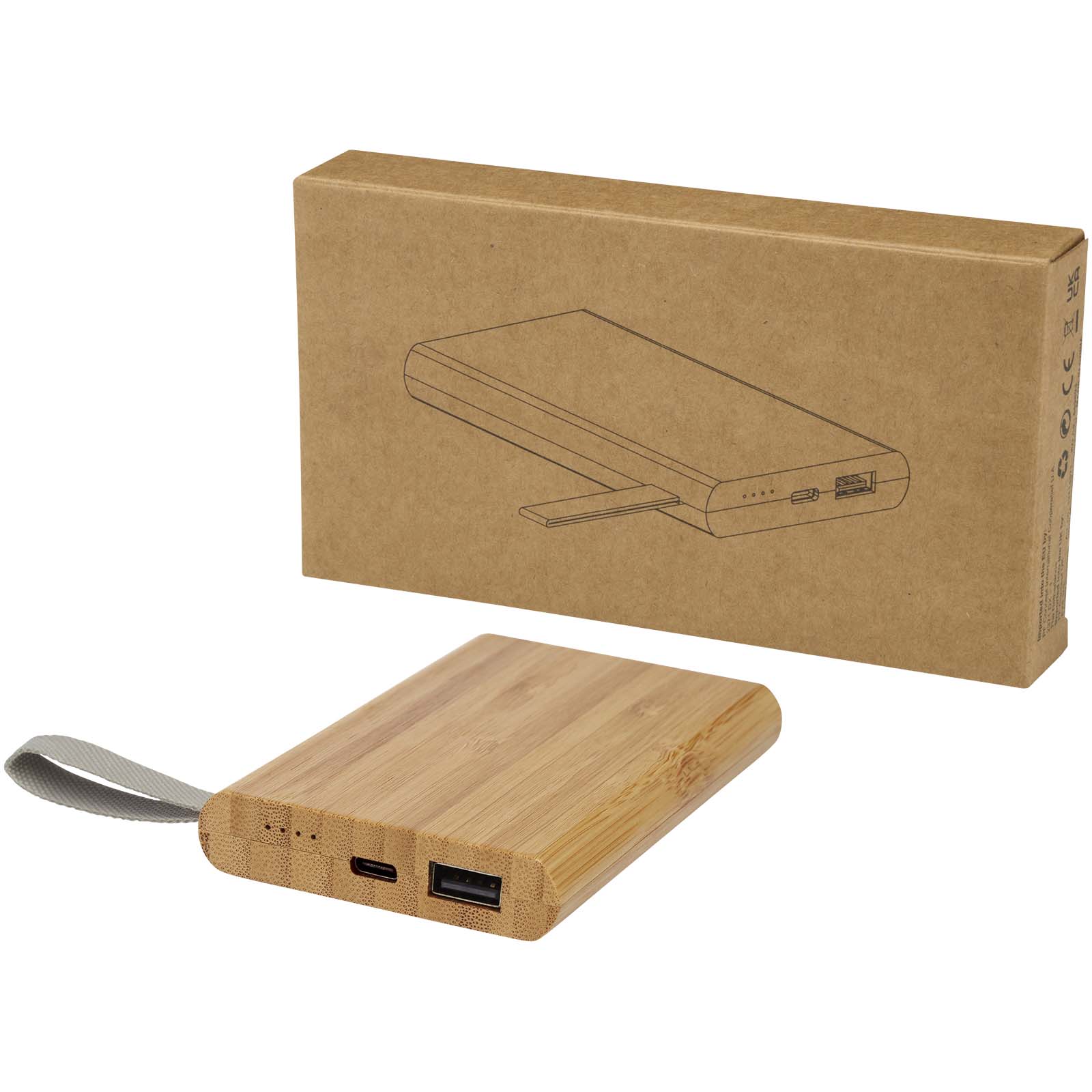 Batterie de secours Tulda de 5 000 mAh en bambou
