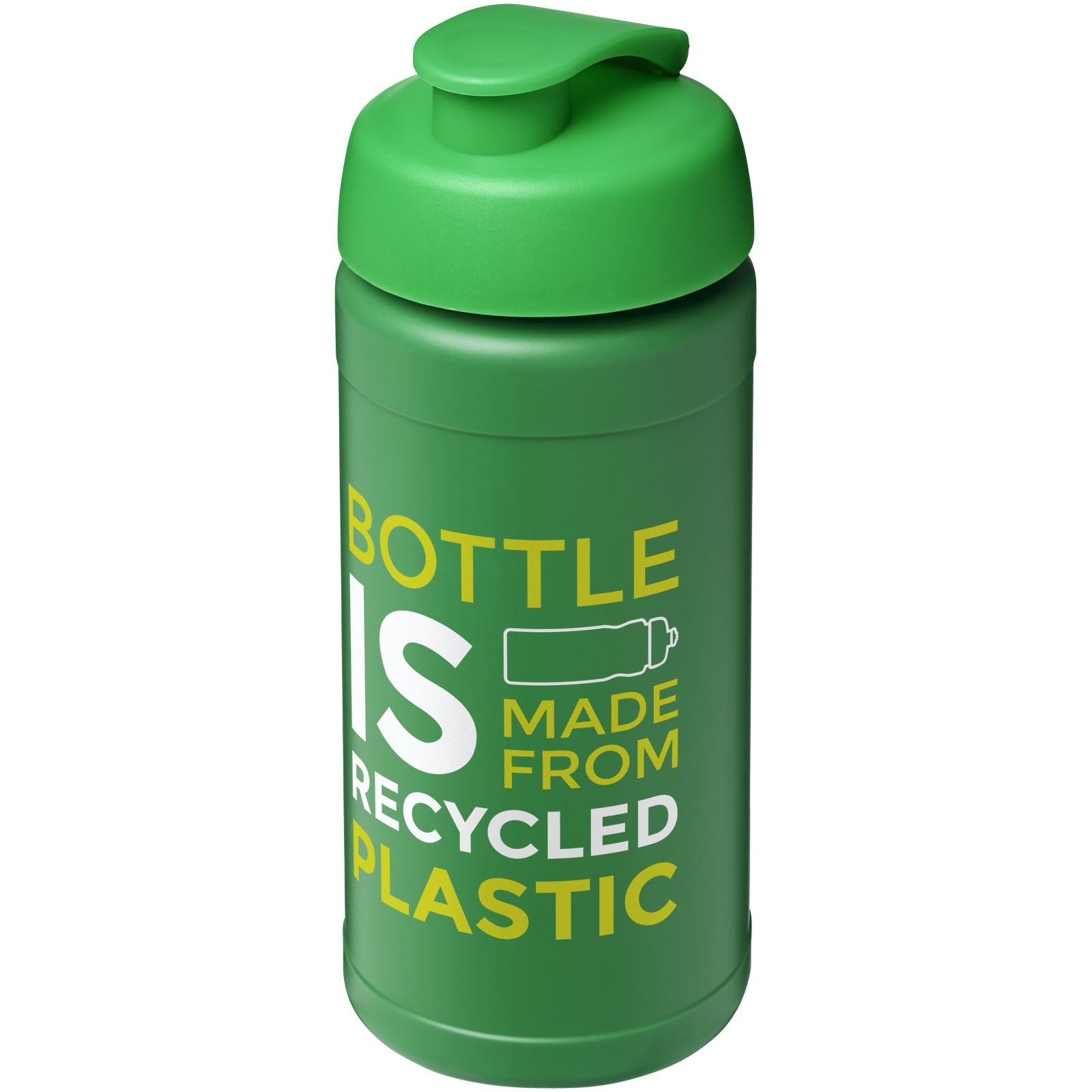 Bouteille de sport Baseline de 500 ml recyclée avec couvercle rabattable