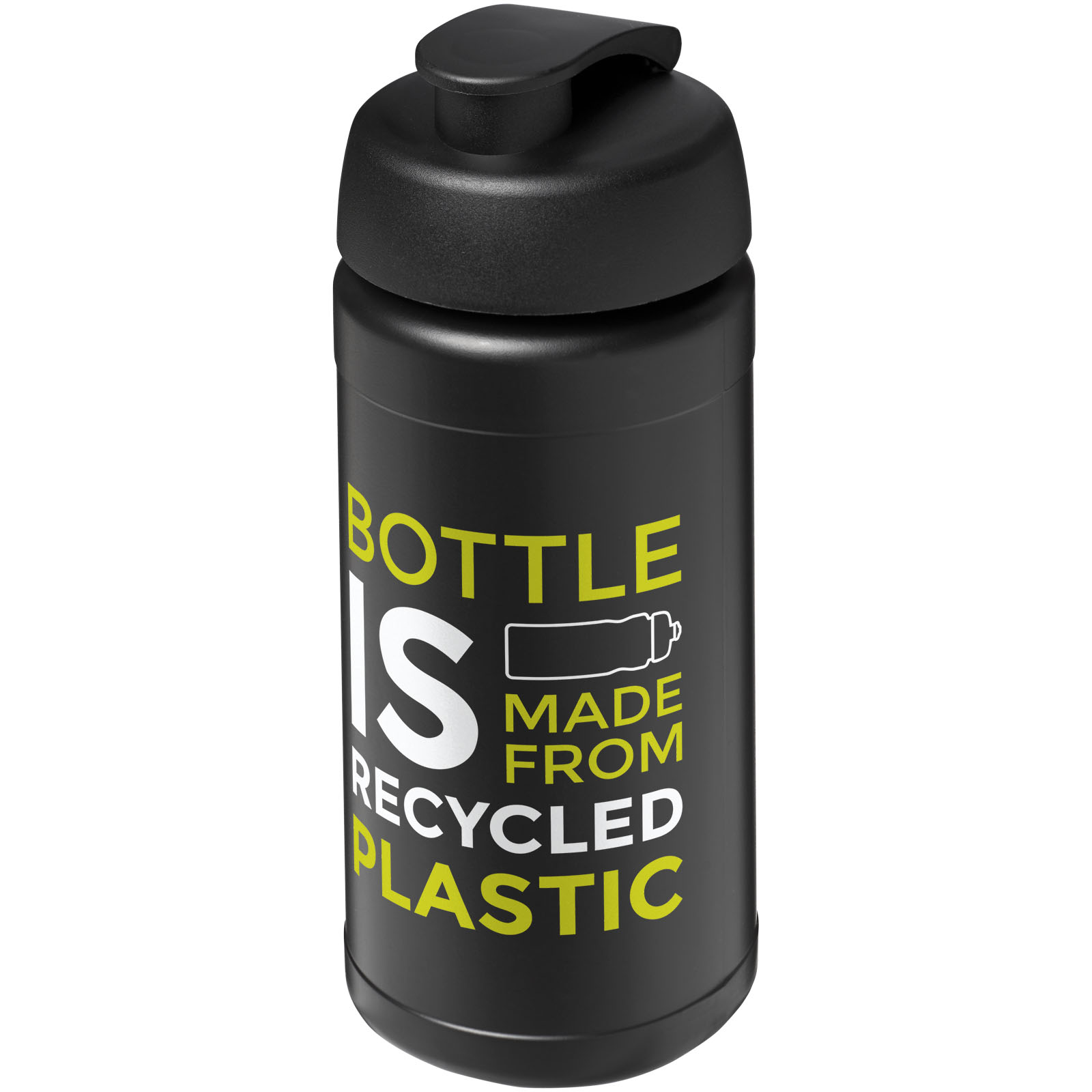 Bouteille de sport Baseline de 500 ml recyclée avec couvercle rabattable