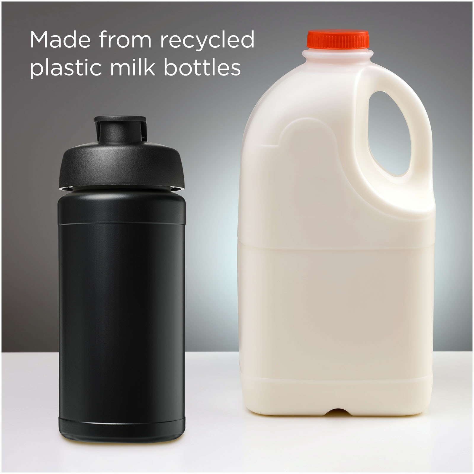 Bouteille de sport Baseline de 500 ml recyclée avec couvercle rabattable