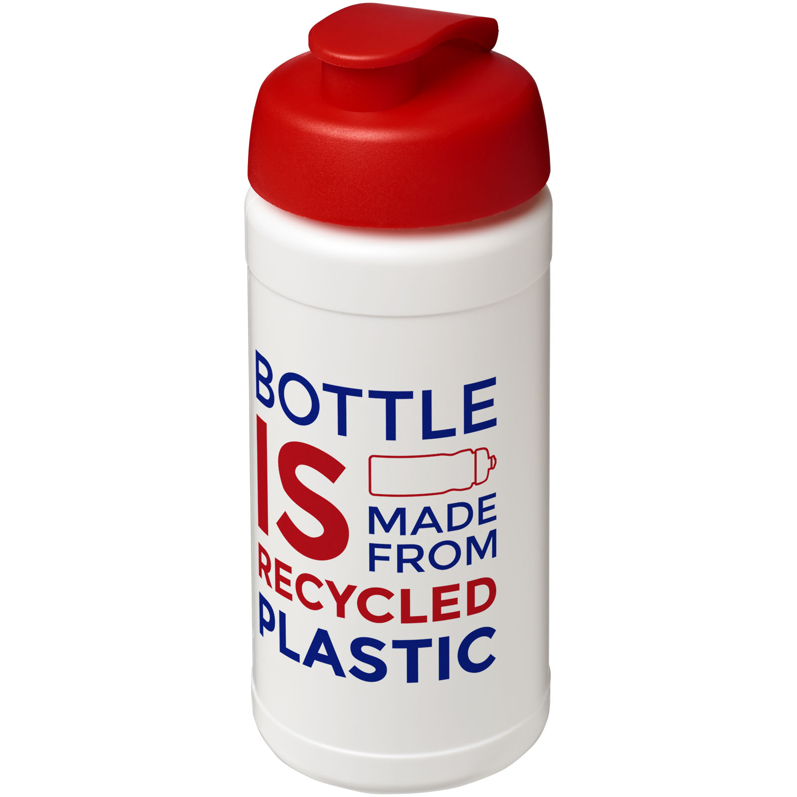 Bouteille de sport Baseline de 500 ml recyclée avec couvercle rabattable