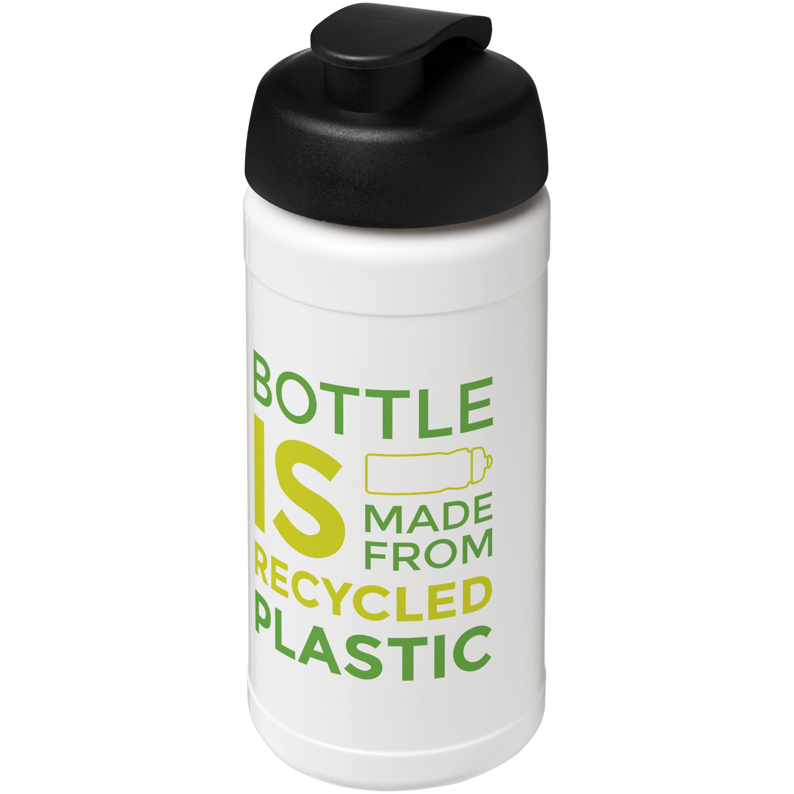 Bouteille de sport Baseline de 500 ml recyclée avec couvercle rabattable