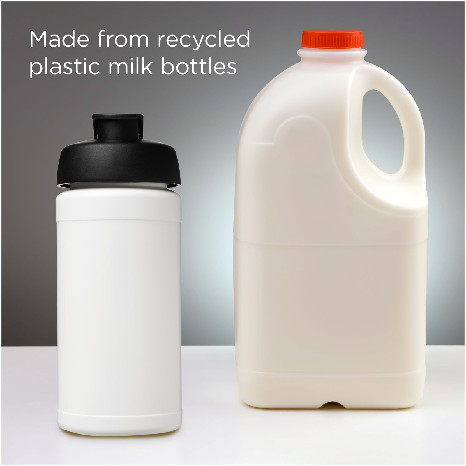 Bouteille de sport Baseline de 500 ml recyclée avec couvercle rabattable