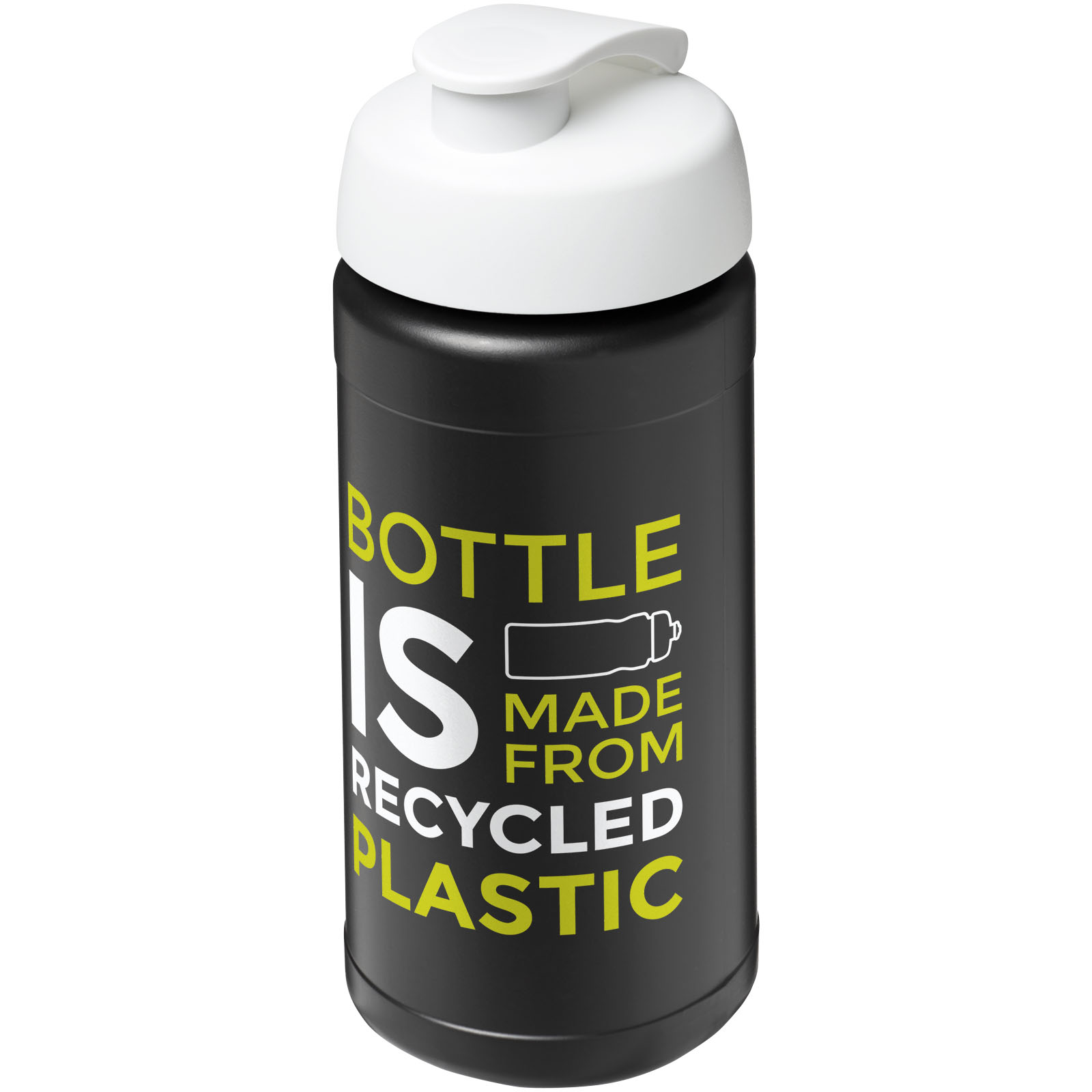 Bouteille de sport Baseline de 500 ml recyclée avec couvercle rabattable
