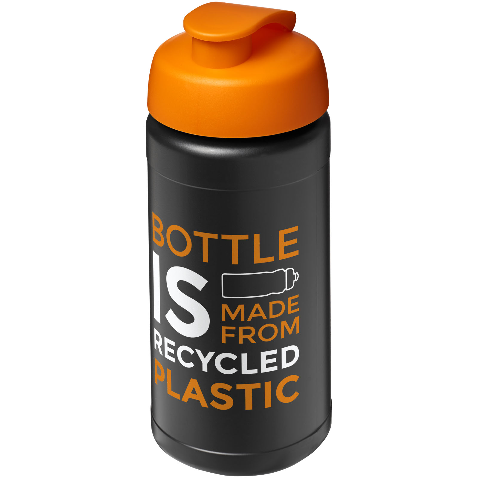 Bouteille de sport Baseline de 500 ml recyclée avec couvercle rabattable