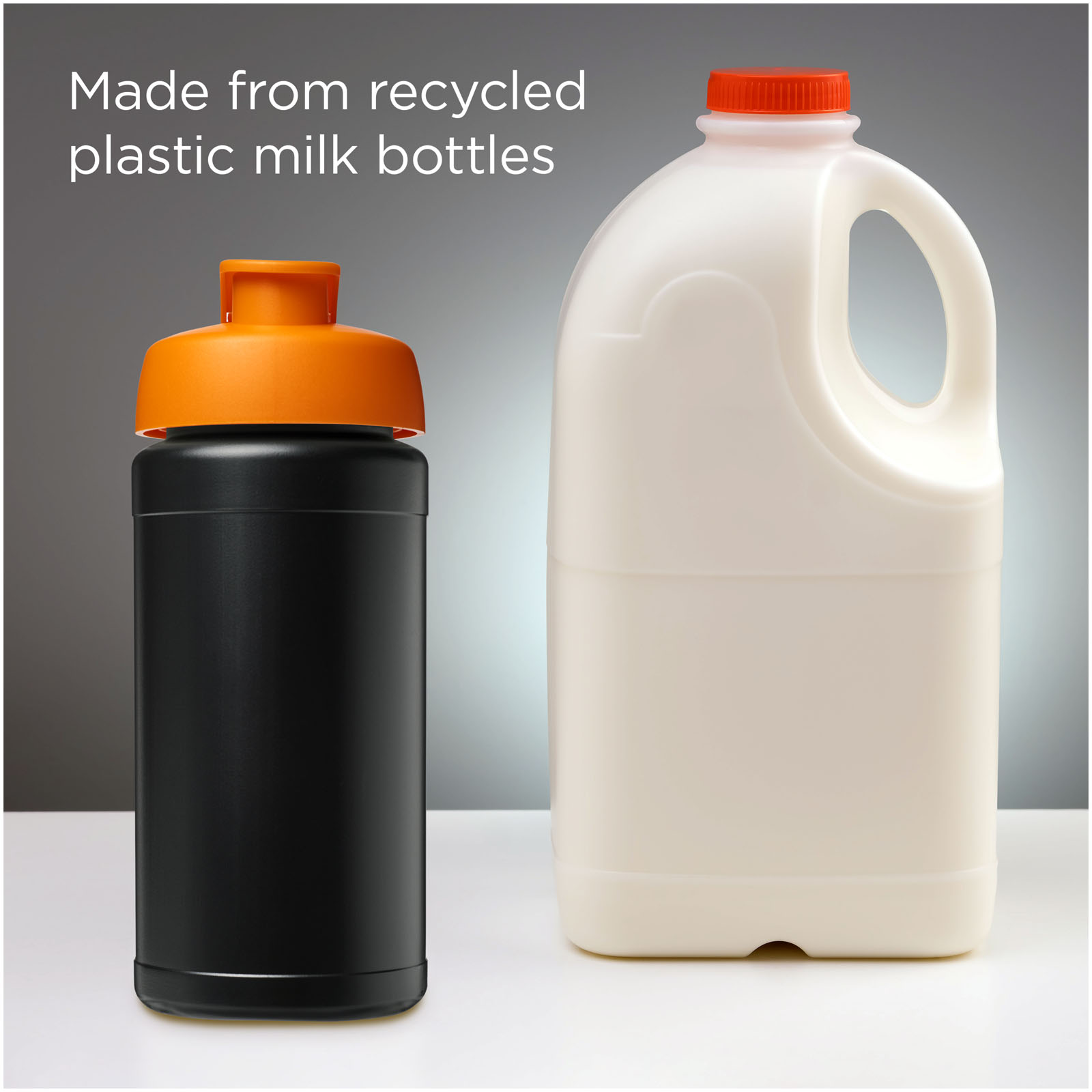 Bouteille de sport Baseline de 500 ml recyclée avec couvercle rabattable