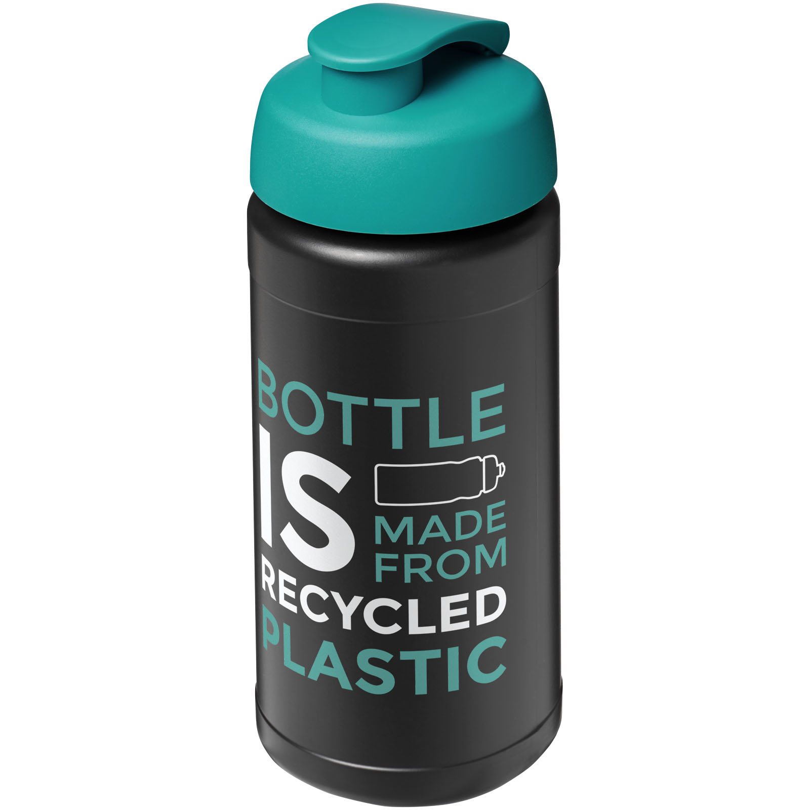 Bouteille de sport Baseline de 500 ml recyclée avec couvercle rabattable