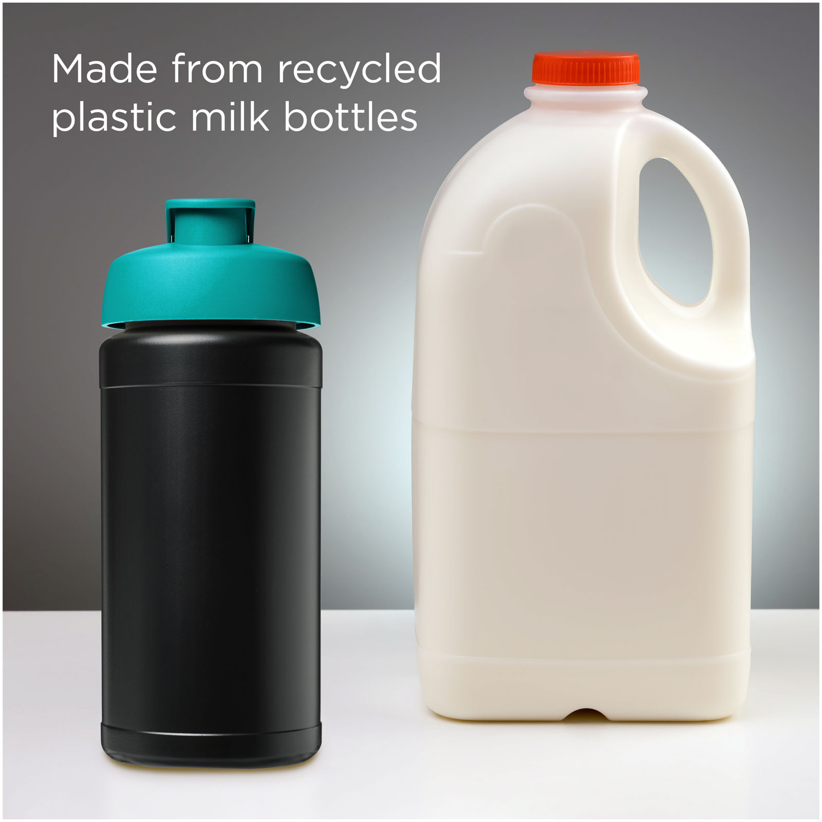 Bouteille de sport Baseline de 500 ml recyclée avec couvercle rabattable
