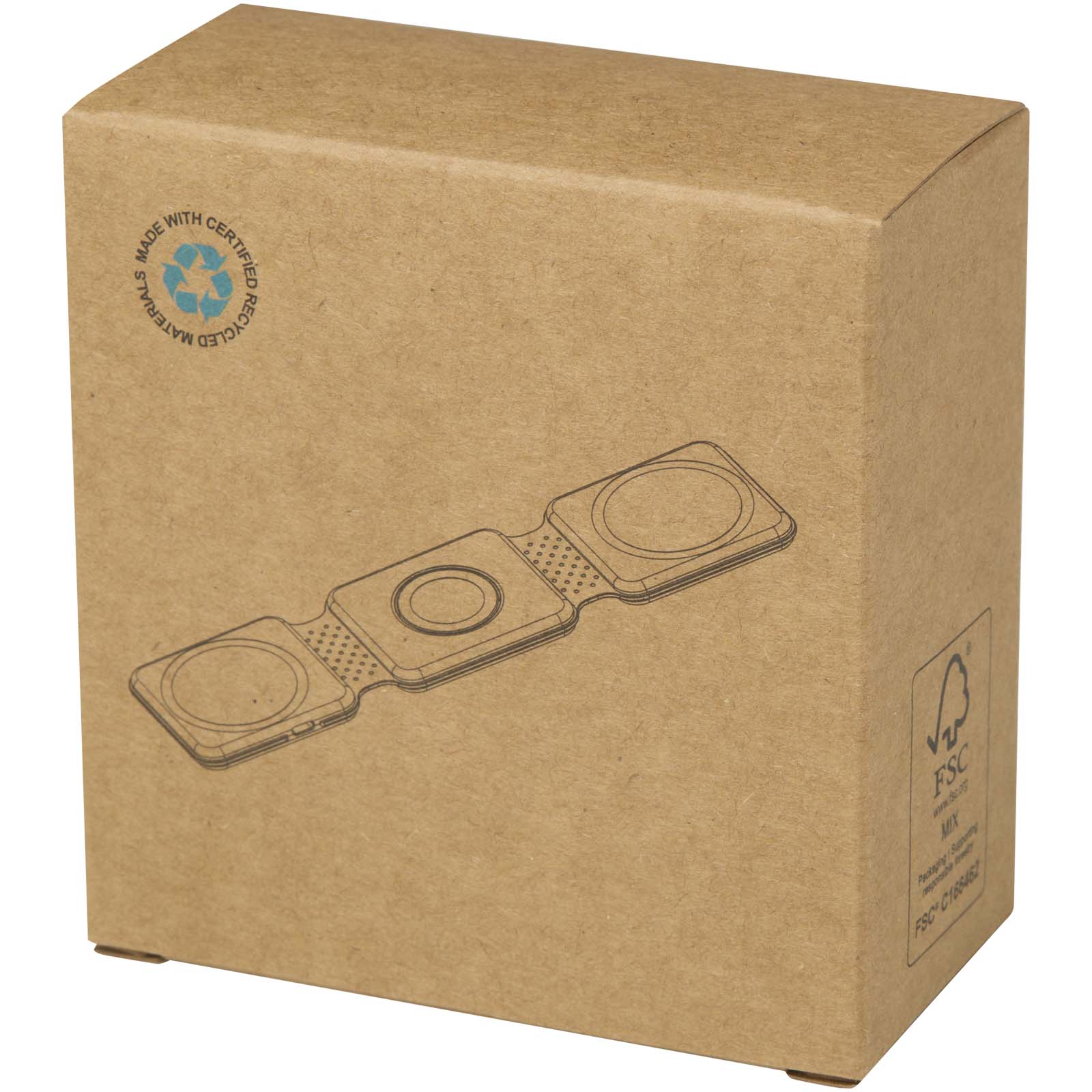 Chargeur sans fil pliable Armus 3 en 1 de 15 W en plastique recyclé