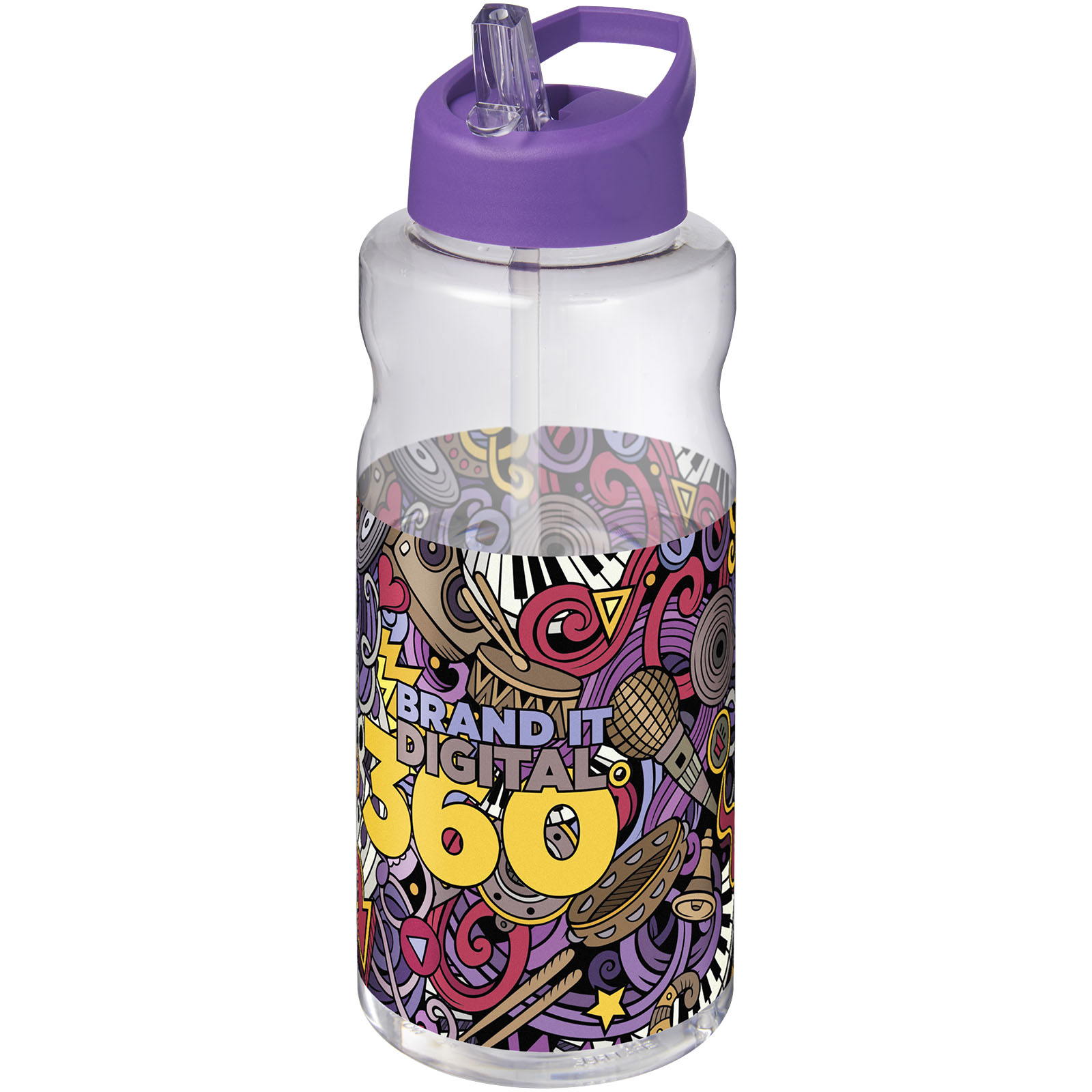 Bouteille de sport H2O Active® Big Base de 1 litre avec couvercle à bec verseur