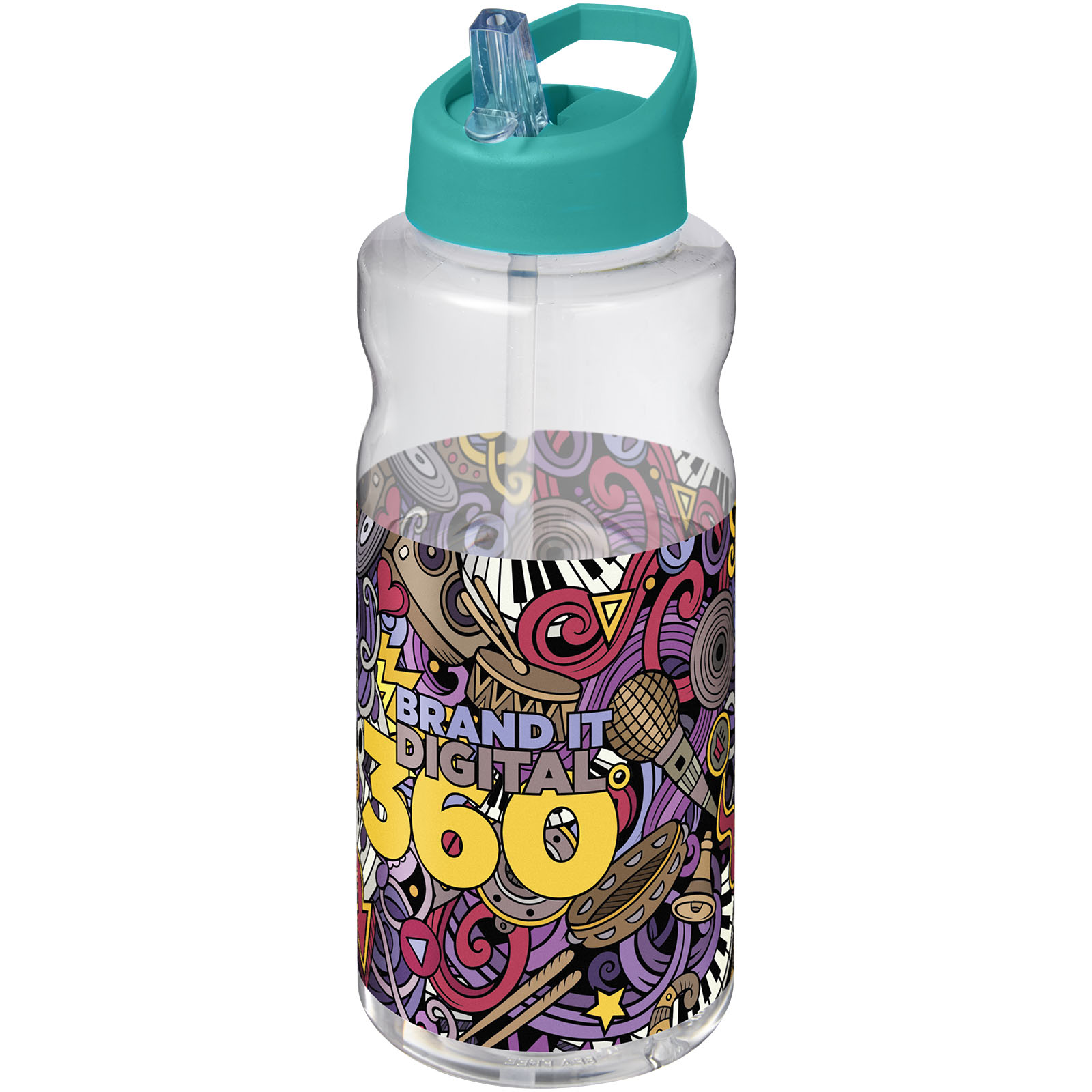 Bouteille de sport H2O Active® Big Base de 1 litre avec couvercle à bec verseur
