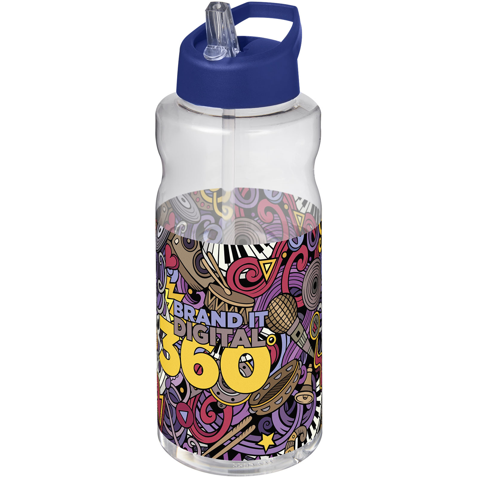 Bouteille de sport H2O Active® Big Base de 1 litre avec couvercle à bec verseur