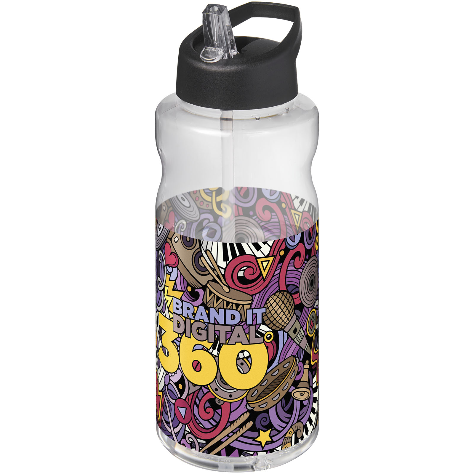Bouteille de sport H2O Active® Big Base de 1 litre avec couvercle à bec verseur