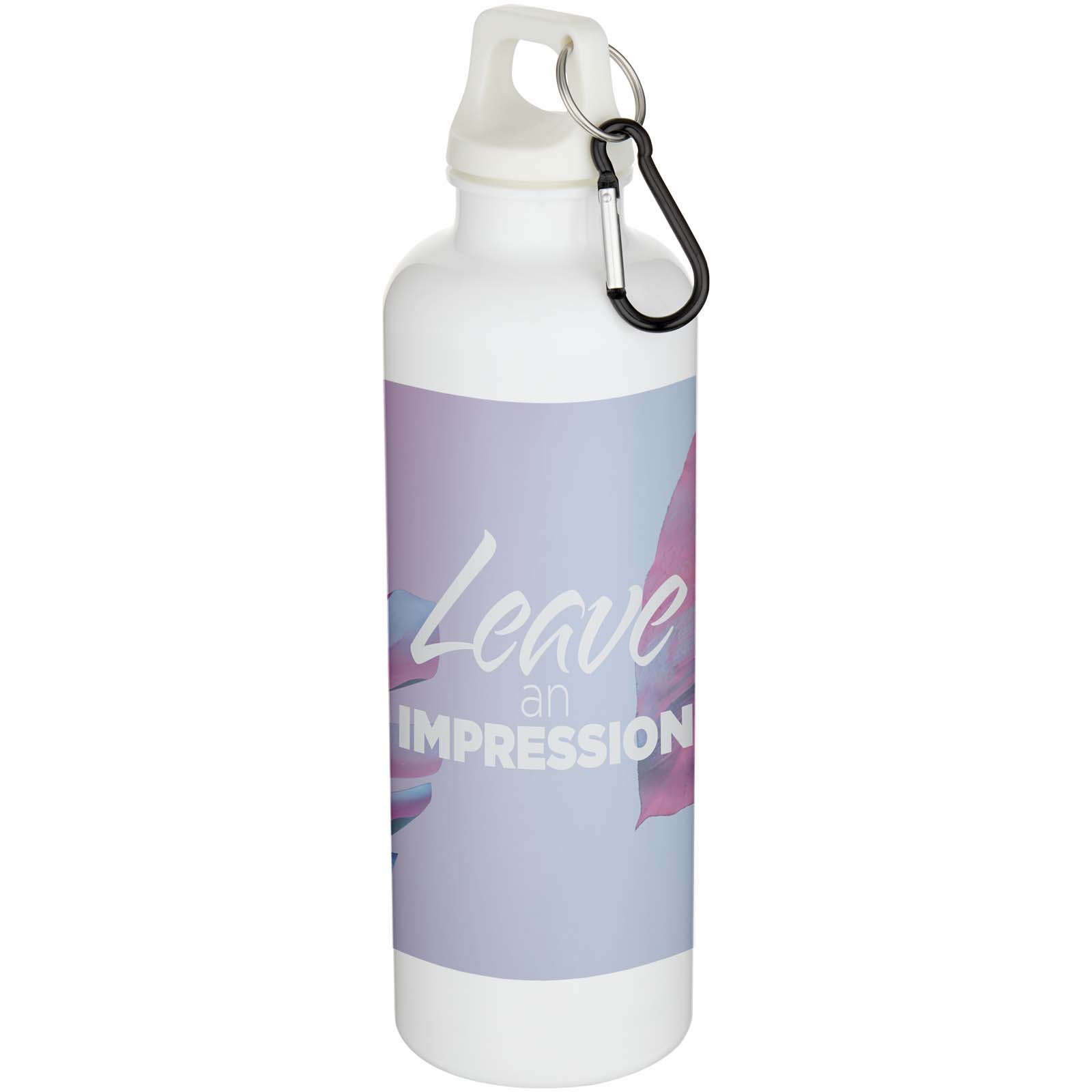 Bouteille d’eau Oregon de 750 ml en plastique recyclé uni certifié RCS avec mousqueton