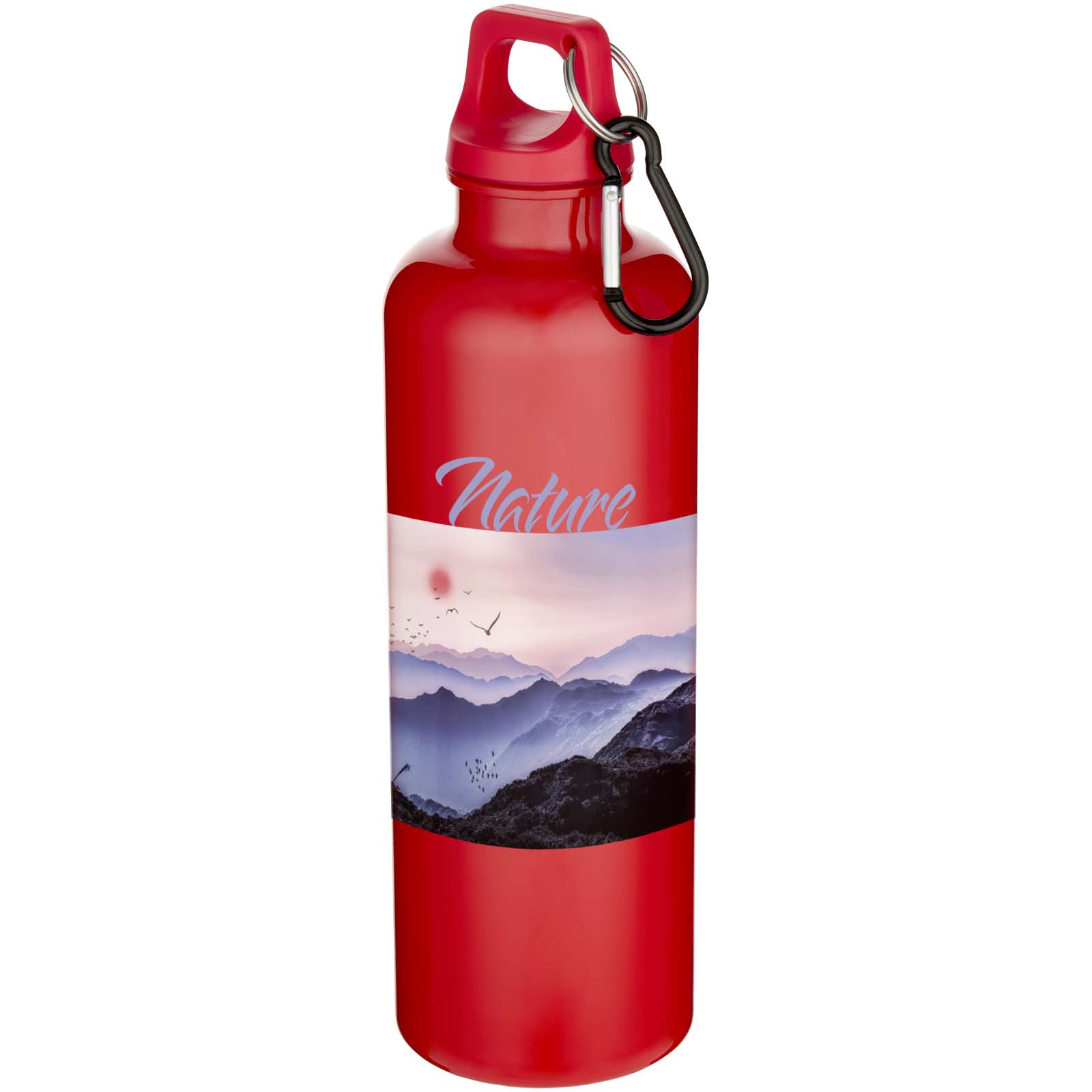 Bouteille d’eau Oregon de 750 ml en plastique recyclé uni certifié RCS avec mousqueton