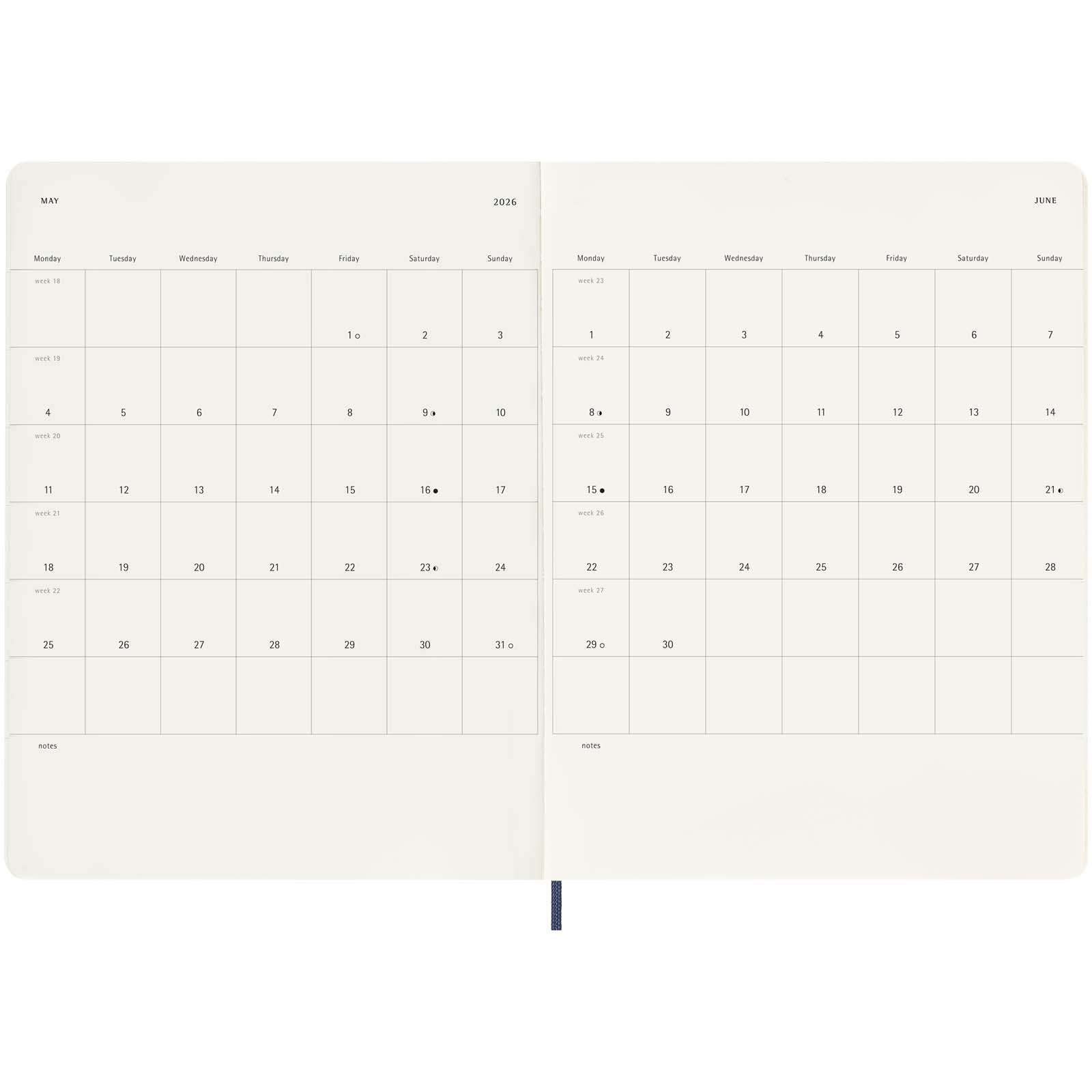 Agenda XL 12 mois Moleskine à couverture souple