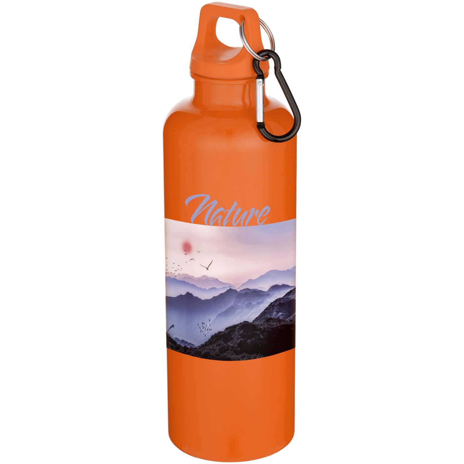 Bouteille d’eau Oregon de 750 ml en plastique recyclé uni certifié RCS avec mousqueton