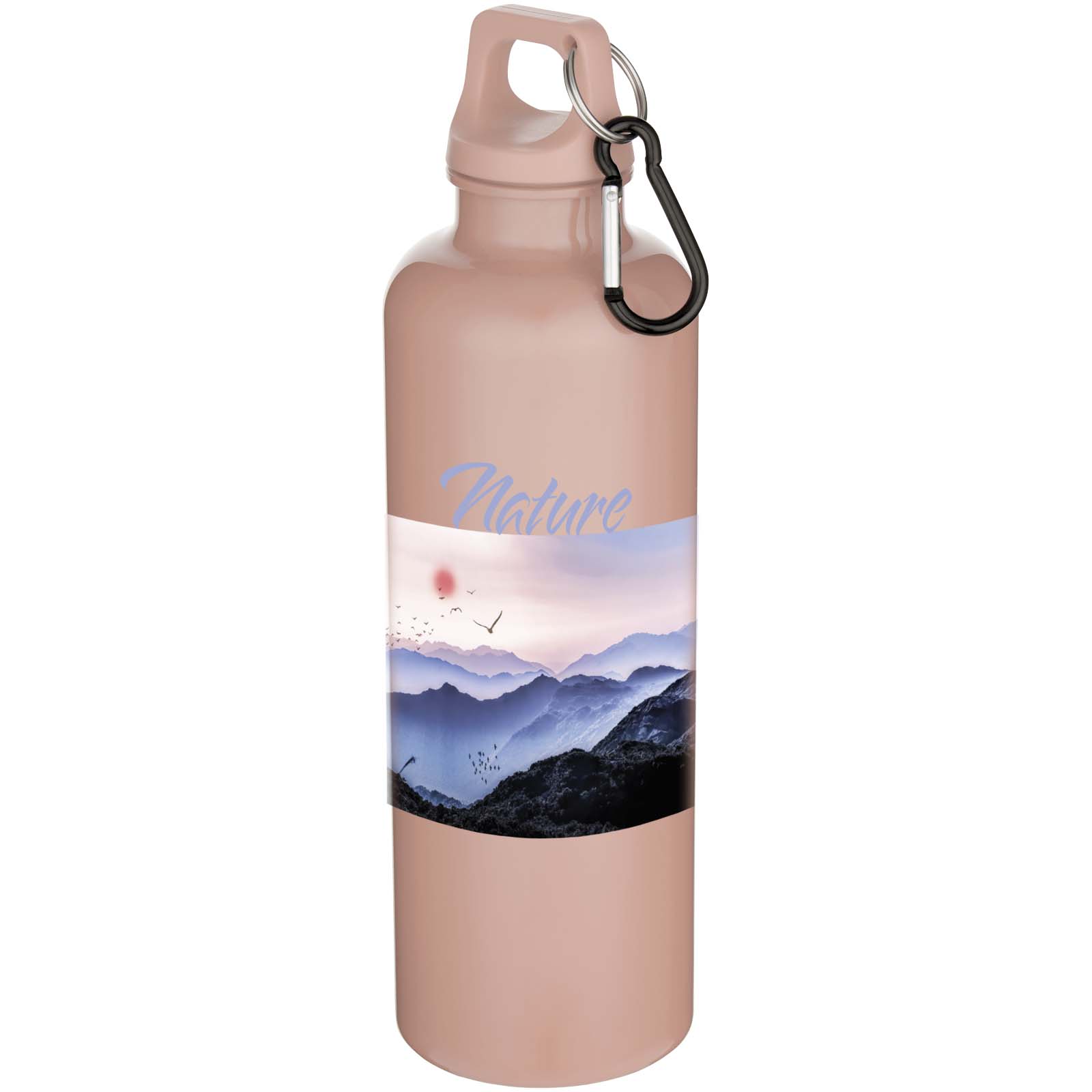Bouteille d’eau Oregon de 750 ml en plastique recyclé uni certifié RCS avec mousqueton