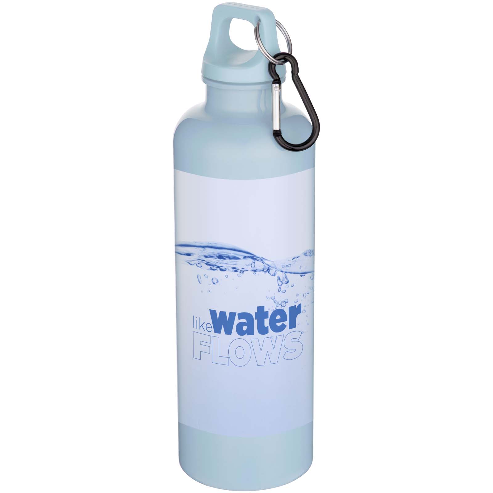 Bouteille d’eau Oregon de 750 ml en plastique recyclé uni certifié RCS avec mousqueton