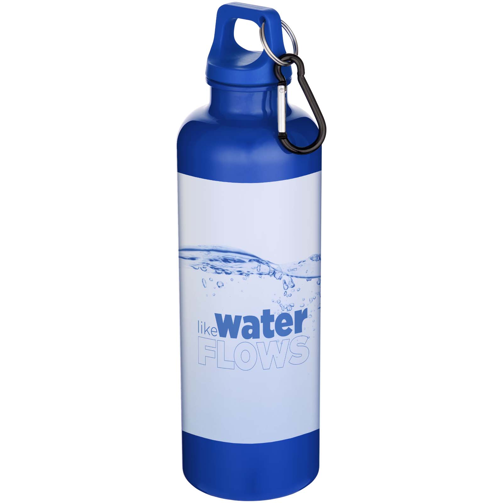 Bouteille d’eau Oregon de 750 ml en plastique recyclé uni certifié RCS avec mousqueton