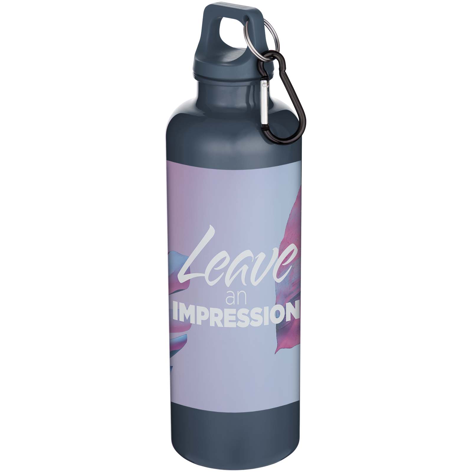 Bouteille d’eau Oregon de 750 ml en plastique recyclé uni certifié RCS avec mousqueton