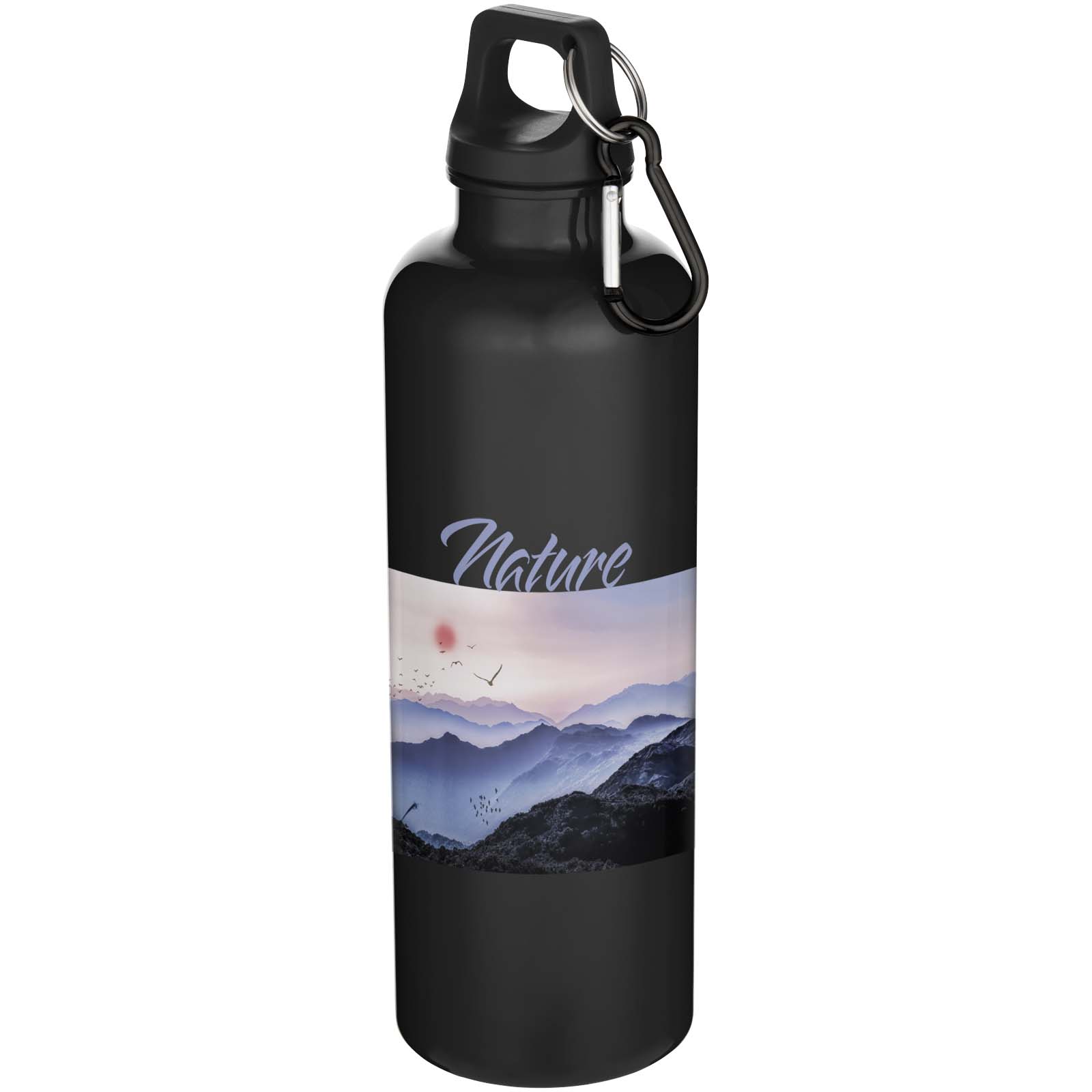 Bouteille d’eau Oregon de 750 ml en plastique recyclé uni certifié RCS avec mousqueton