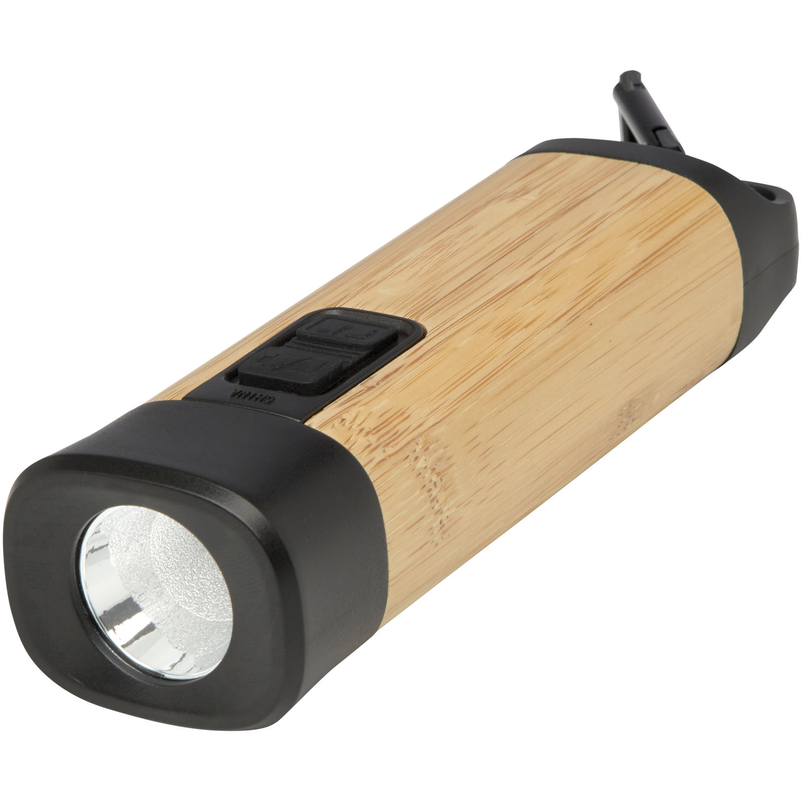 STAC Torche en plastique recyclé avec mousqueton Kuma en bambou/RCS
