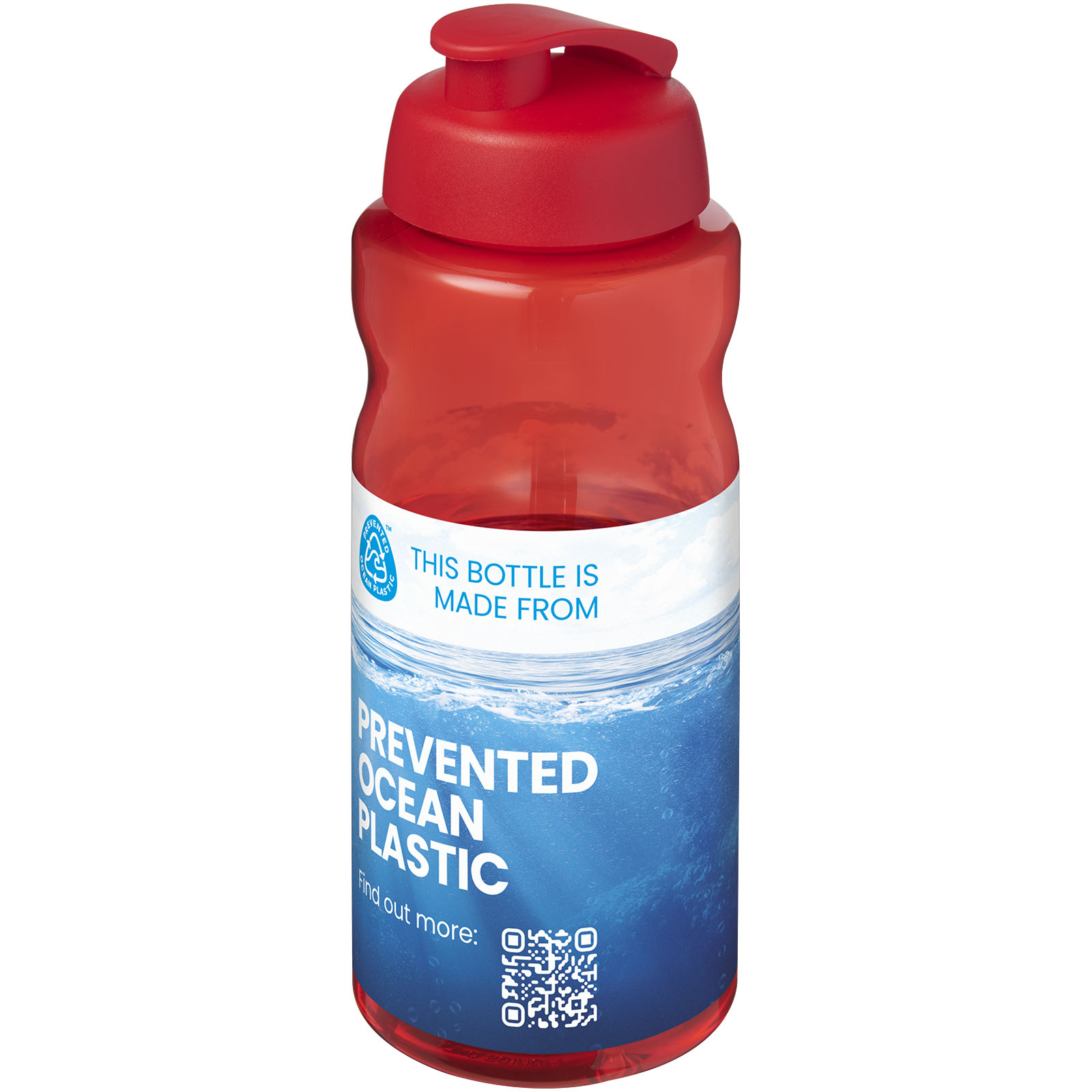 Bouteille de sport H2O Active® Eco Big Base de 1 litre à couvercle rabattable