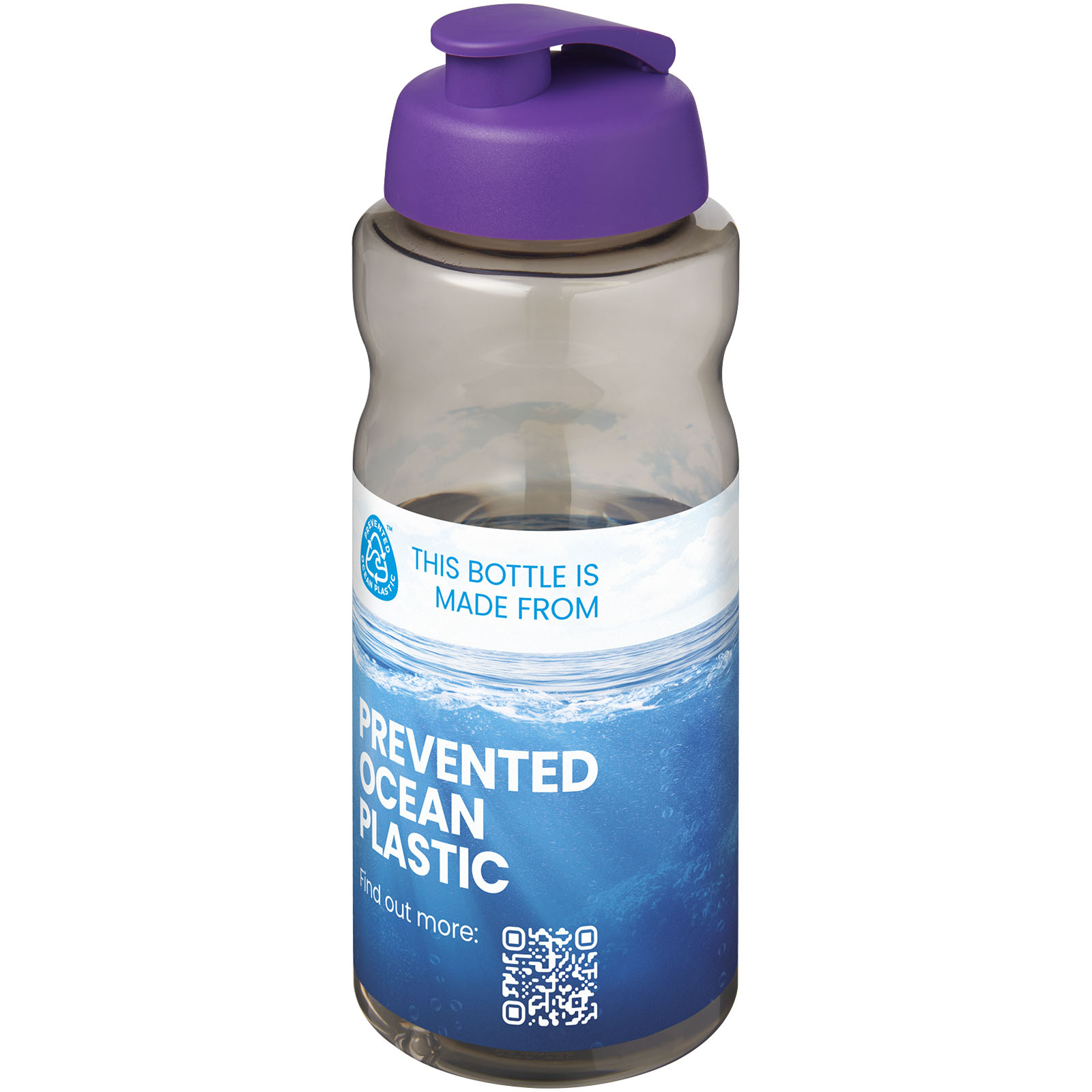 Bouteille de sport H2O Active® Eco Big Base de 1 litre à couvercle rabattable