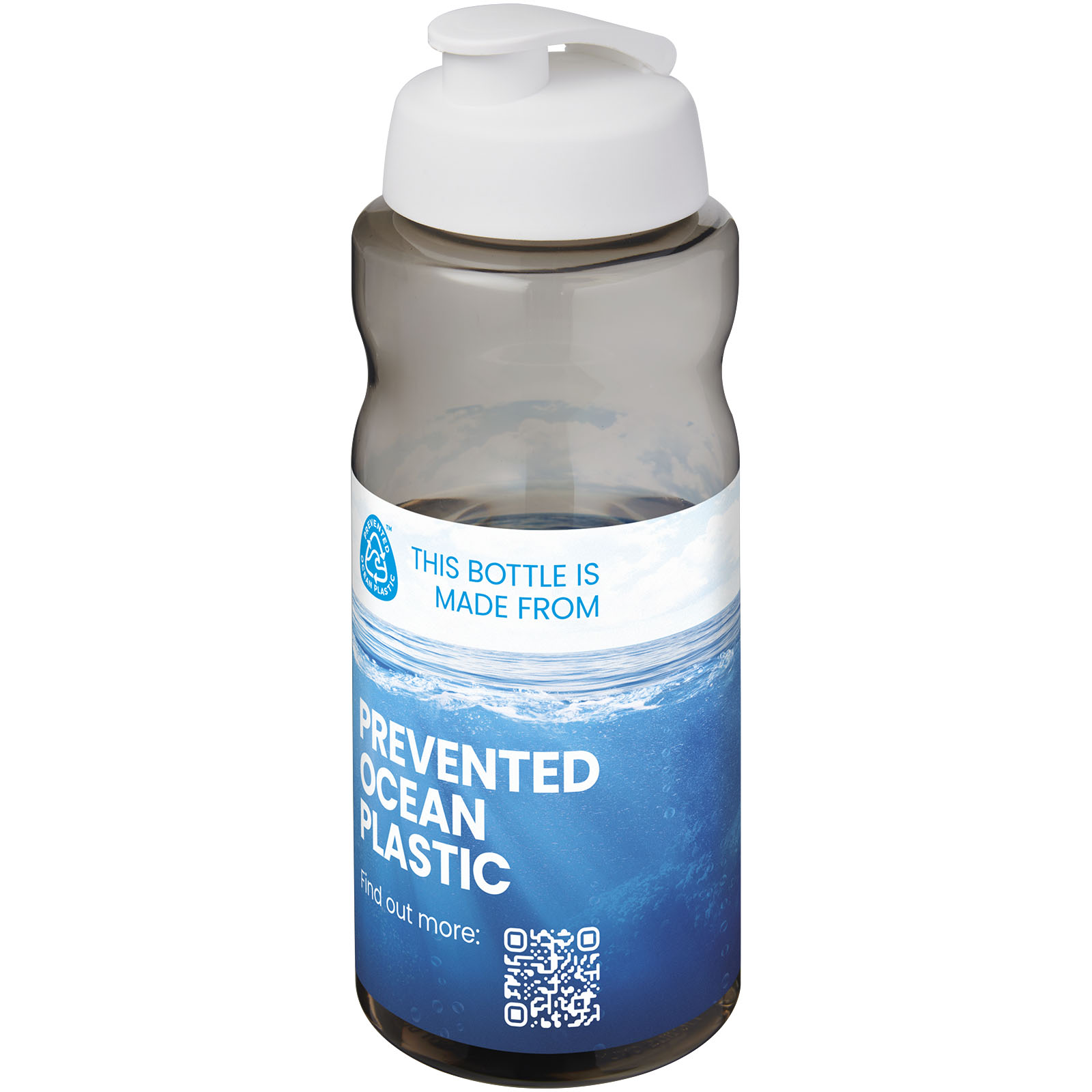Bouteille de sport H2O Active® Eco Big Base de 1 litre à couvercle rabattable