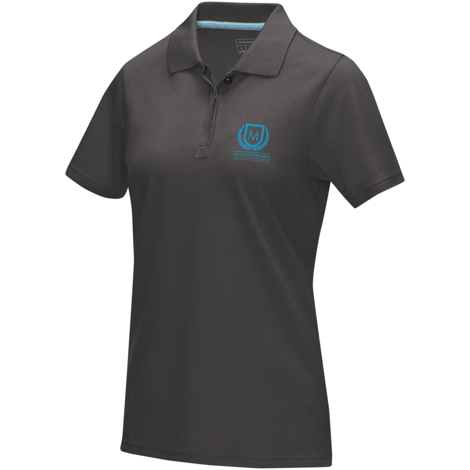 Elevate Polo Graphite bio manches courtes femme