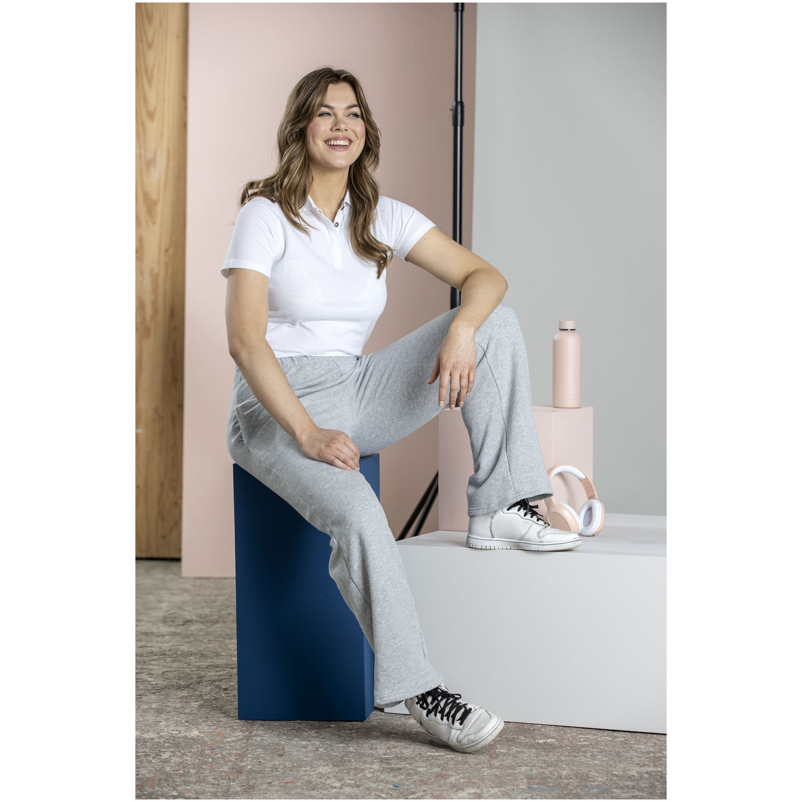 Elevate Polo Graphite bio manches courtes femme