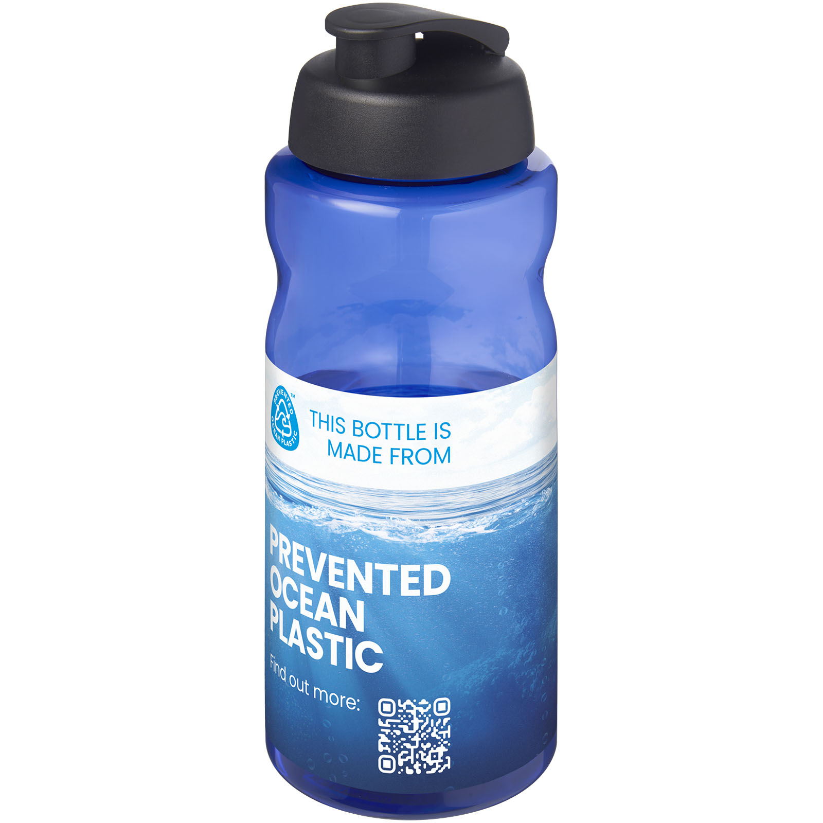 Bouteille de sport H2O Active® Eco Big Base de 1 litre à couvercle rabattable