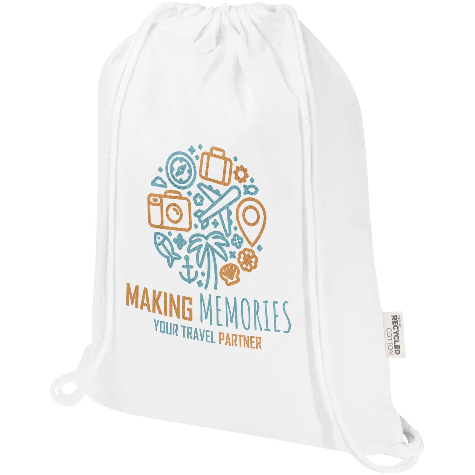 Sac Peru Blend de 5 L avec cordon en coton recyclé 180 g/m2 certifié GRS