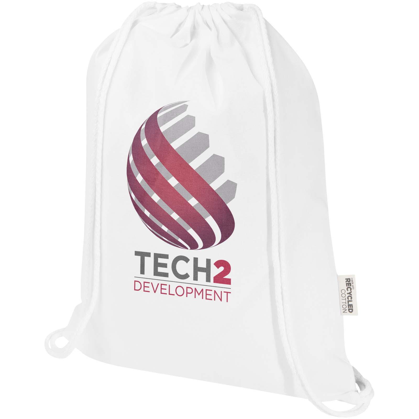 Sac Peru Blend de 5 L avec cordon en coton recyclé 180 g/m2 certifié GRS