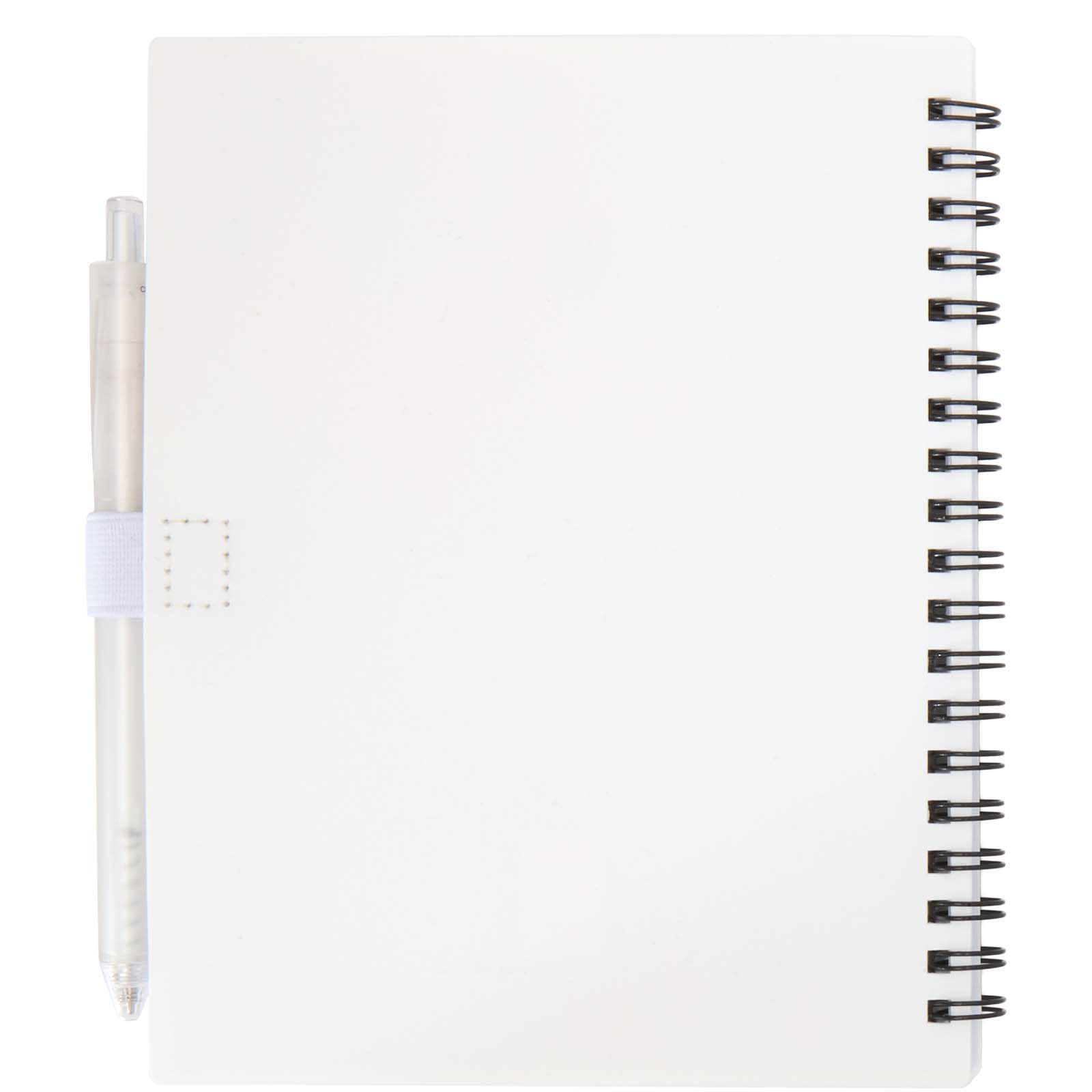 Ensemble carnet à couverture souple en plastique recyclé et stylo bille (encre bleue) Niove
