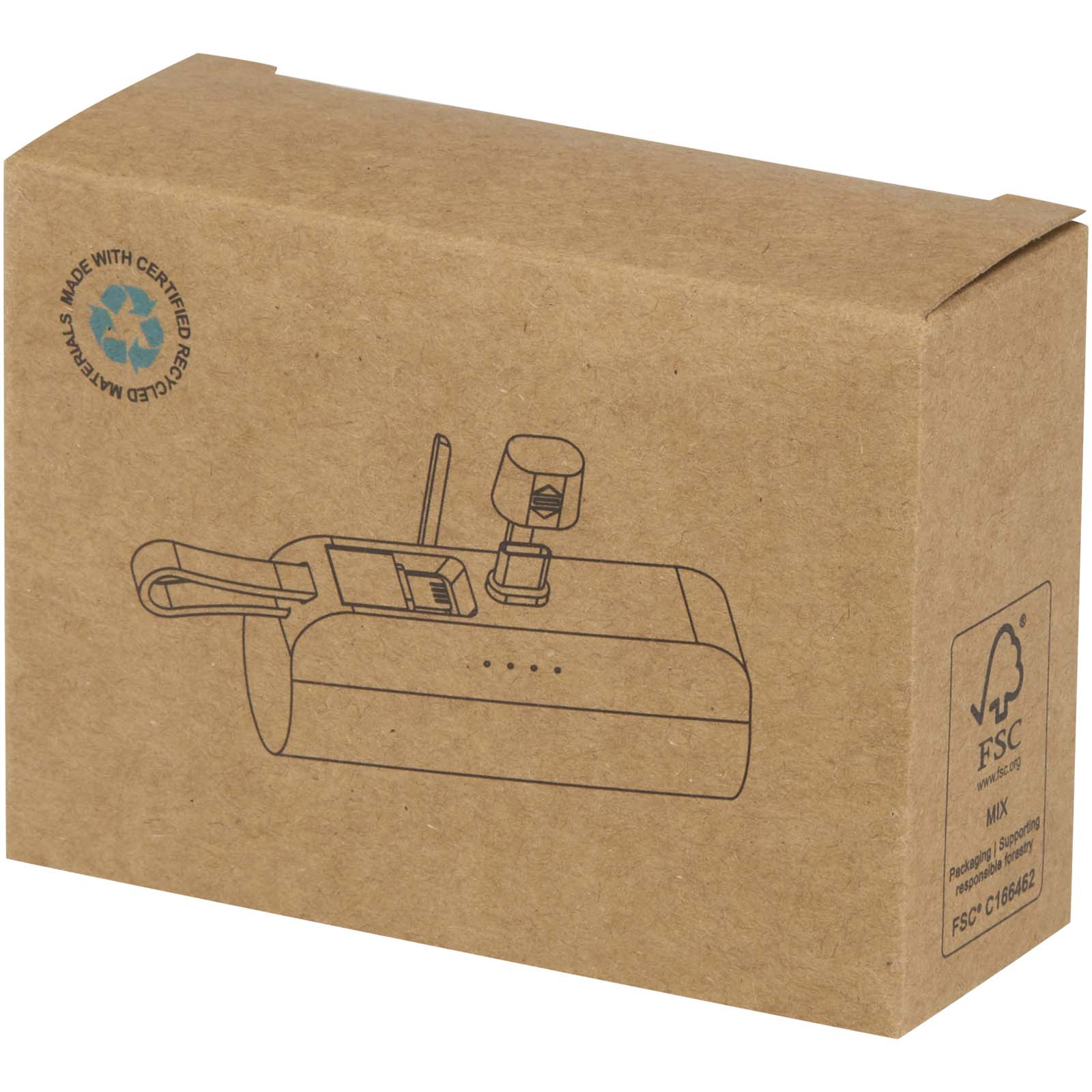 Batterie de secours Alnair Type-C de5 000 mAh et 10 W en plastique recyclé avec support de retournement intégré et câble 2 en