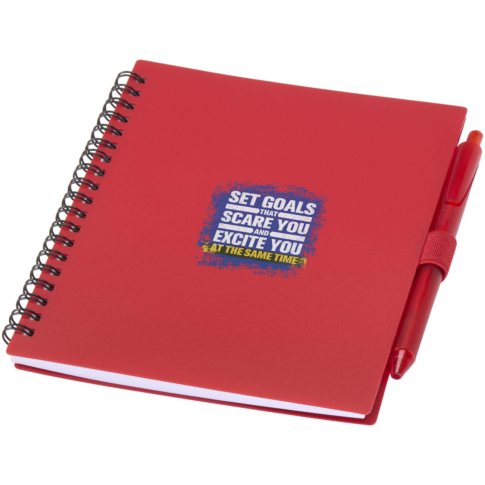 Ensemble carnet à couverture souple en plastique recyclé et stylo bille (encre bleue) Niove