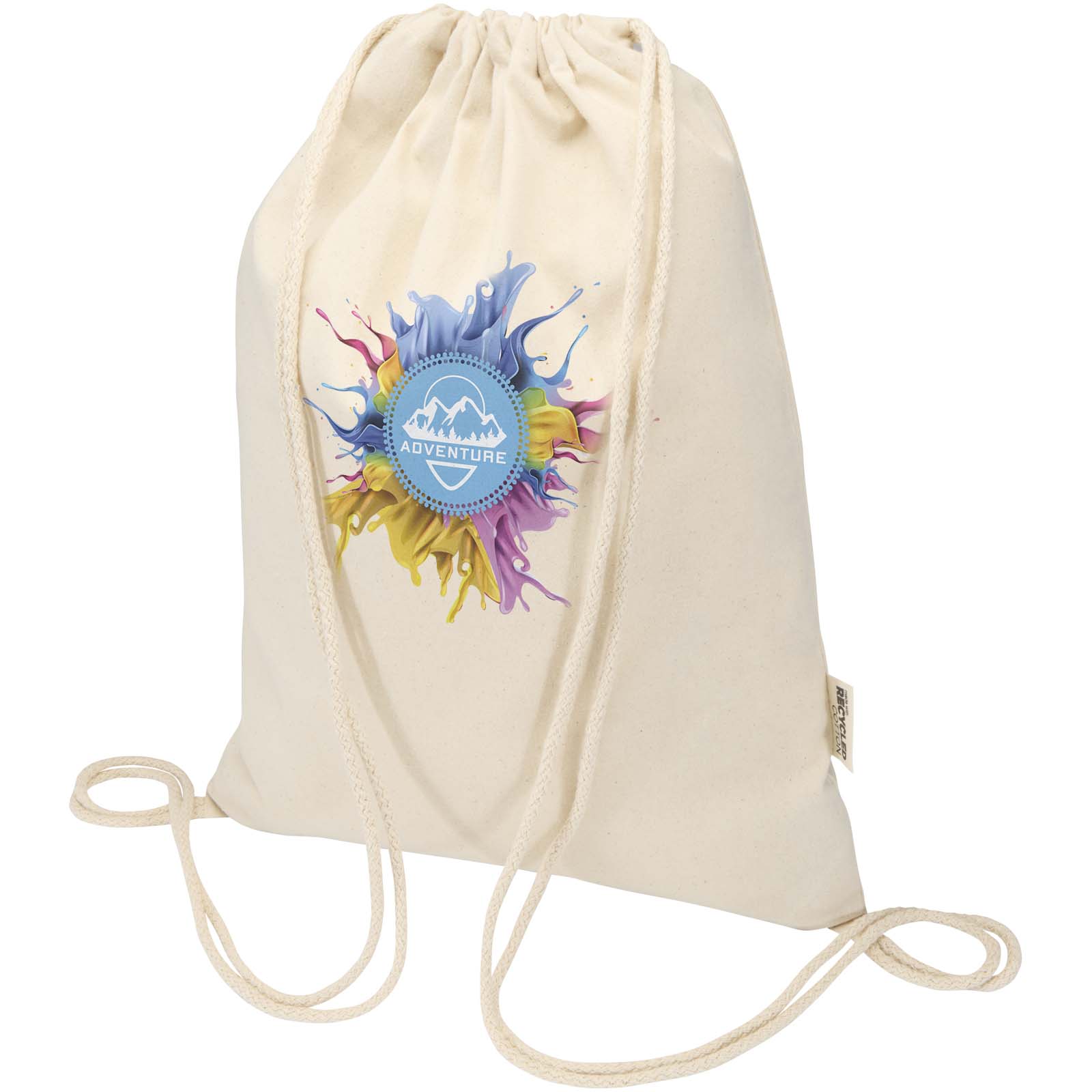 Sac Peru Blend de 5 L avec cordon en coton recyclé 180 g/m2 certifié GRS