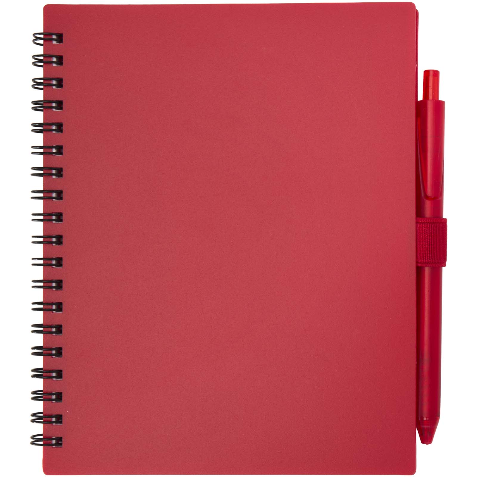 Ensemble carnet à couverture souple en plastique recyclé et stylo bille (encre bleue) Niove