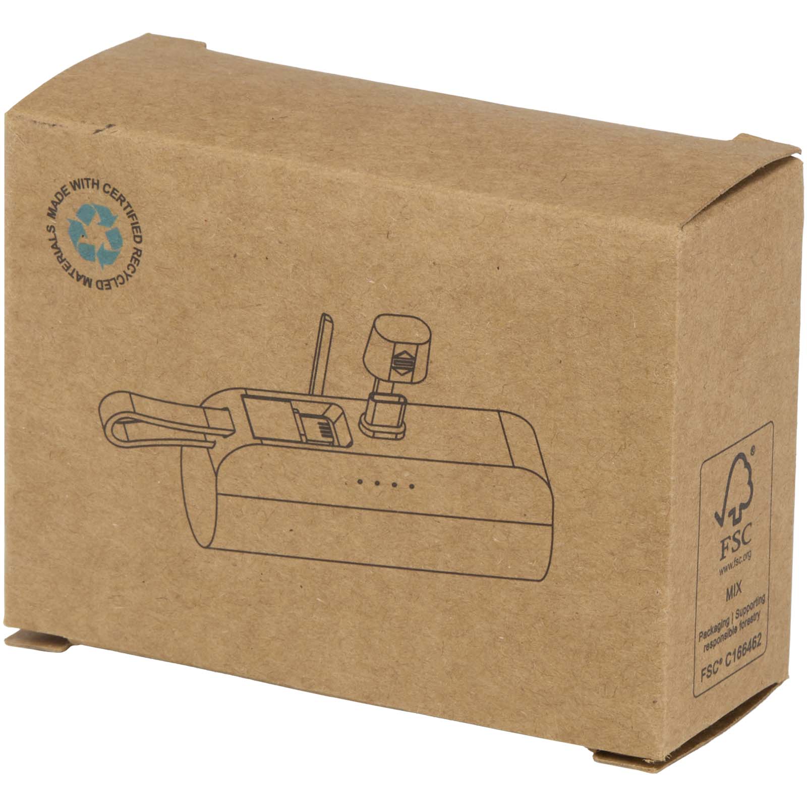 Batterie de secours Alnair Type-C de5 000 mAh et 10 W en plastique recyclé avec support de retournement intégré et câble 2 en