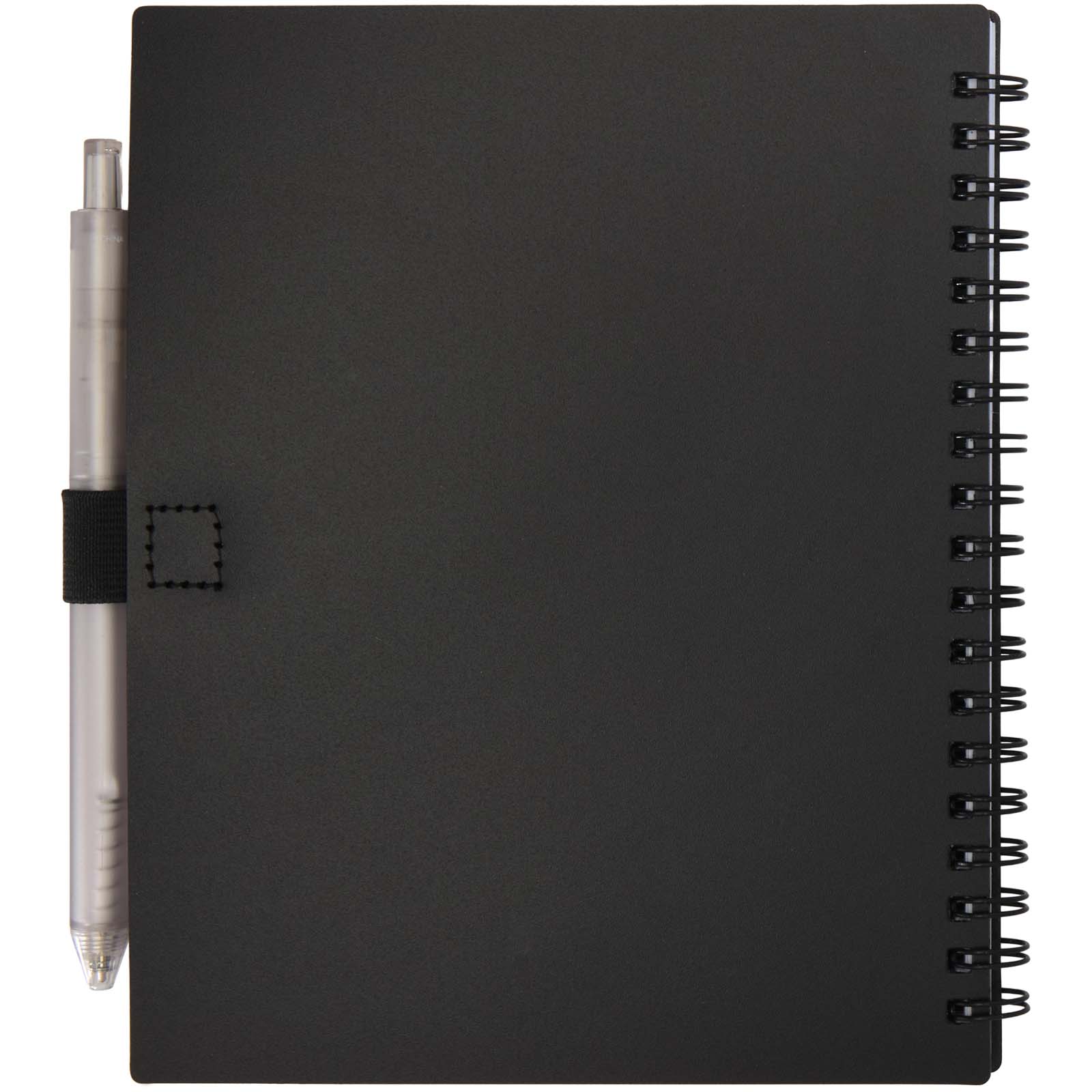 Ensemble carnet à couverture souple en plastique recyclé et stylo bille (encre bleue) Niove