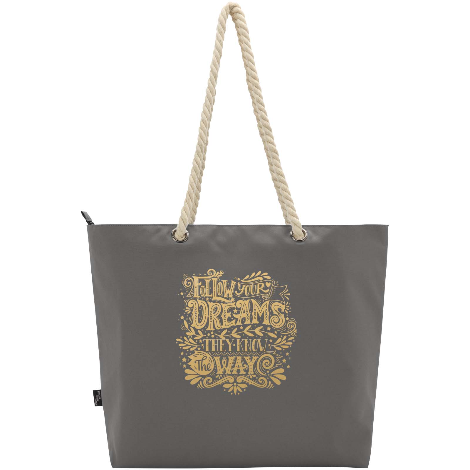 Sac shopping Panama recyclé GRS isotherme de plage avec poignées en cordelette 23L