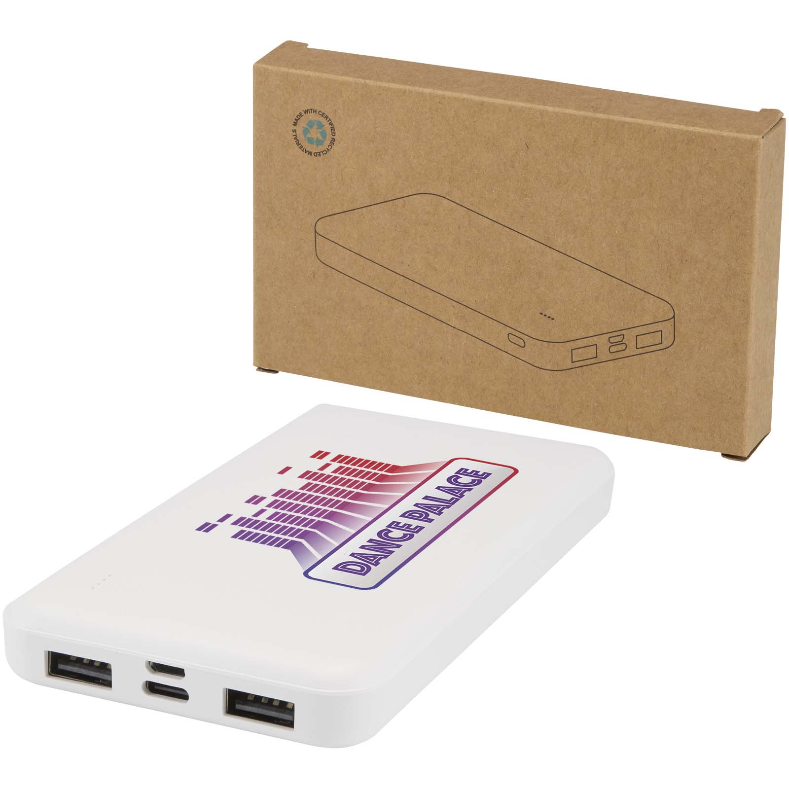 Batterie de secours Intan de 10 000 mAh et 10 W en plastique recyclé