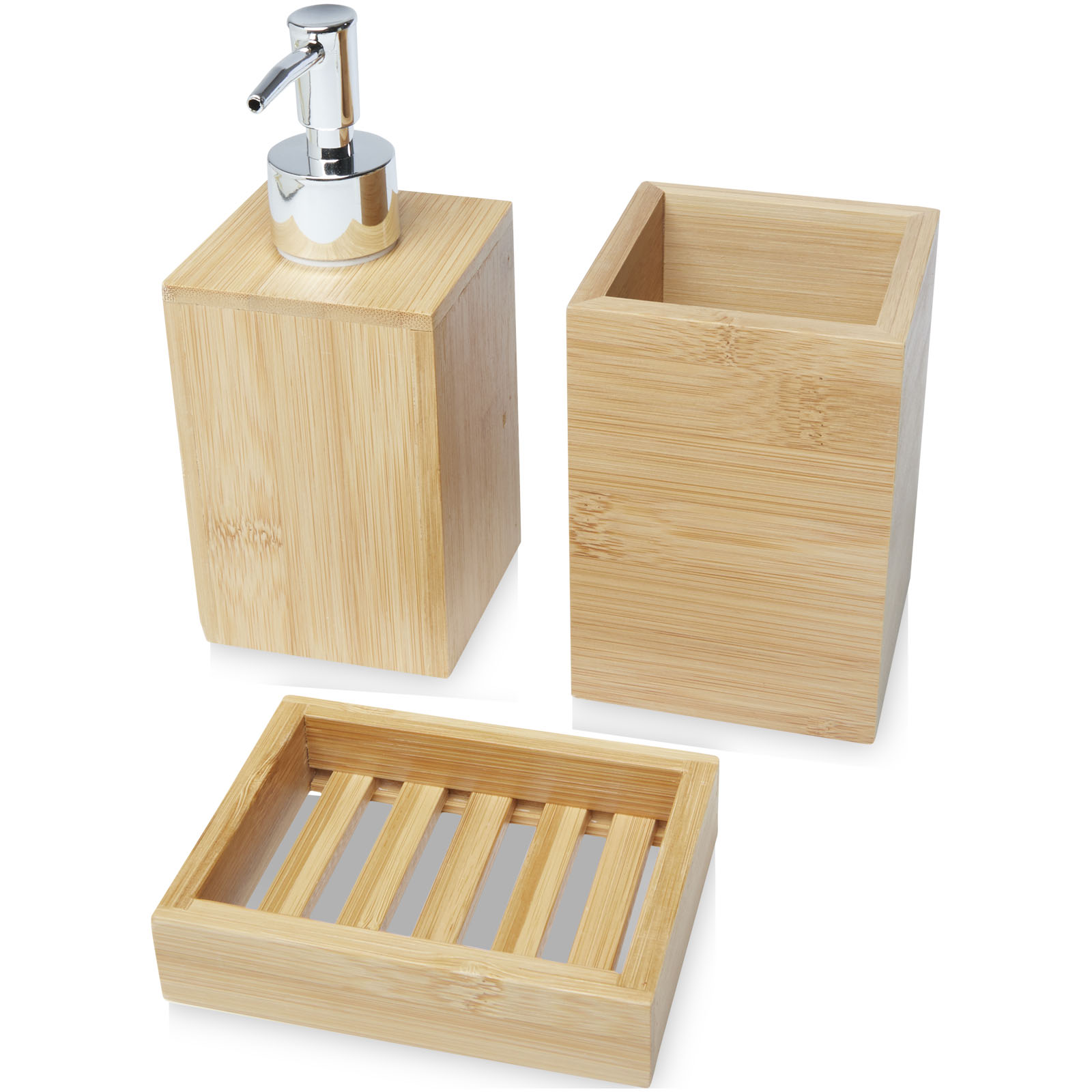 Ensemble 3 pièces pour salle de bains Hedon en bambou