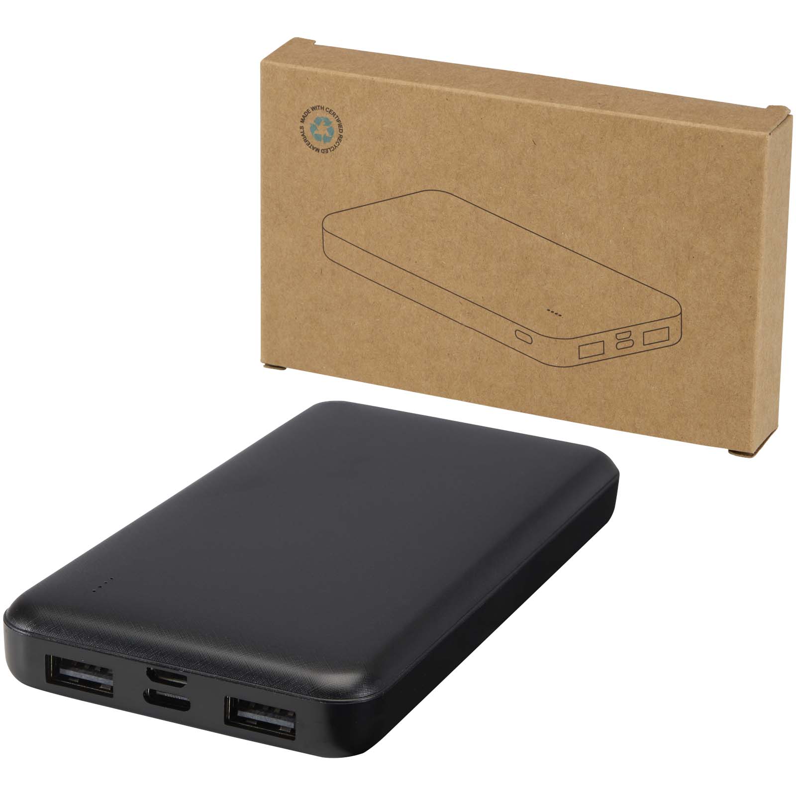 Batterie de secours Intan de 10 000 mAh et 10 W en plastique recyclé