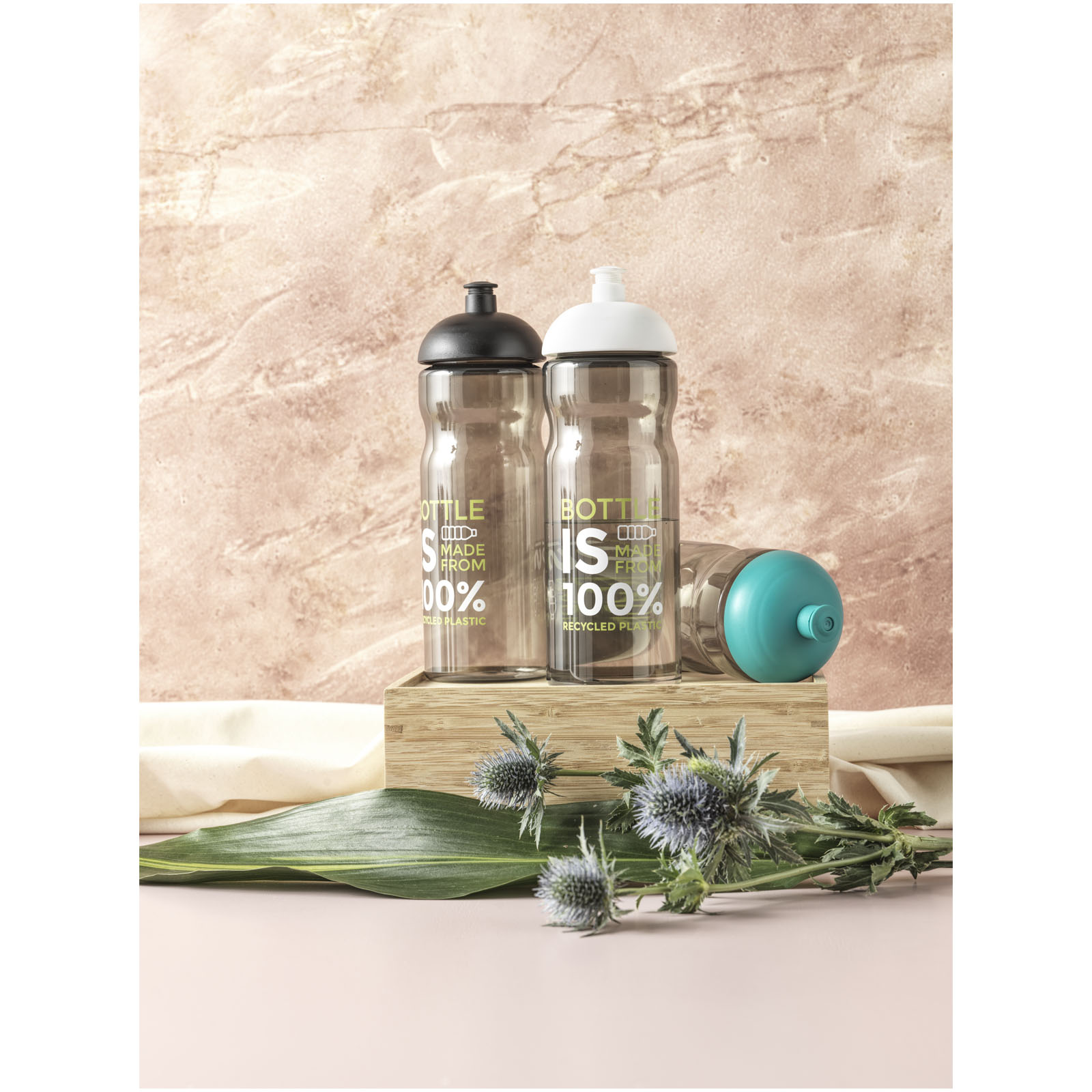 Bouteille de sport H2O Active® Eco Base 650ml avec couvercle dôme